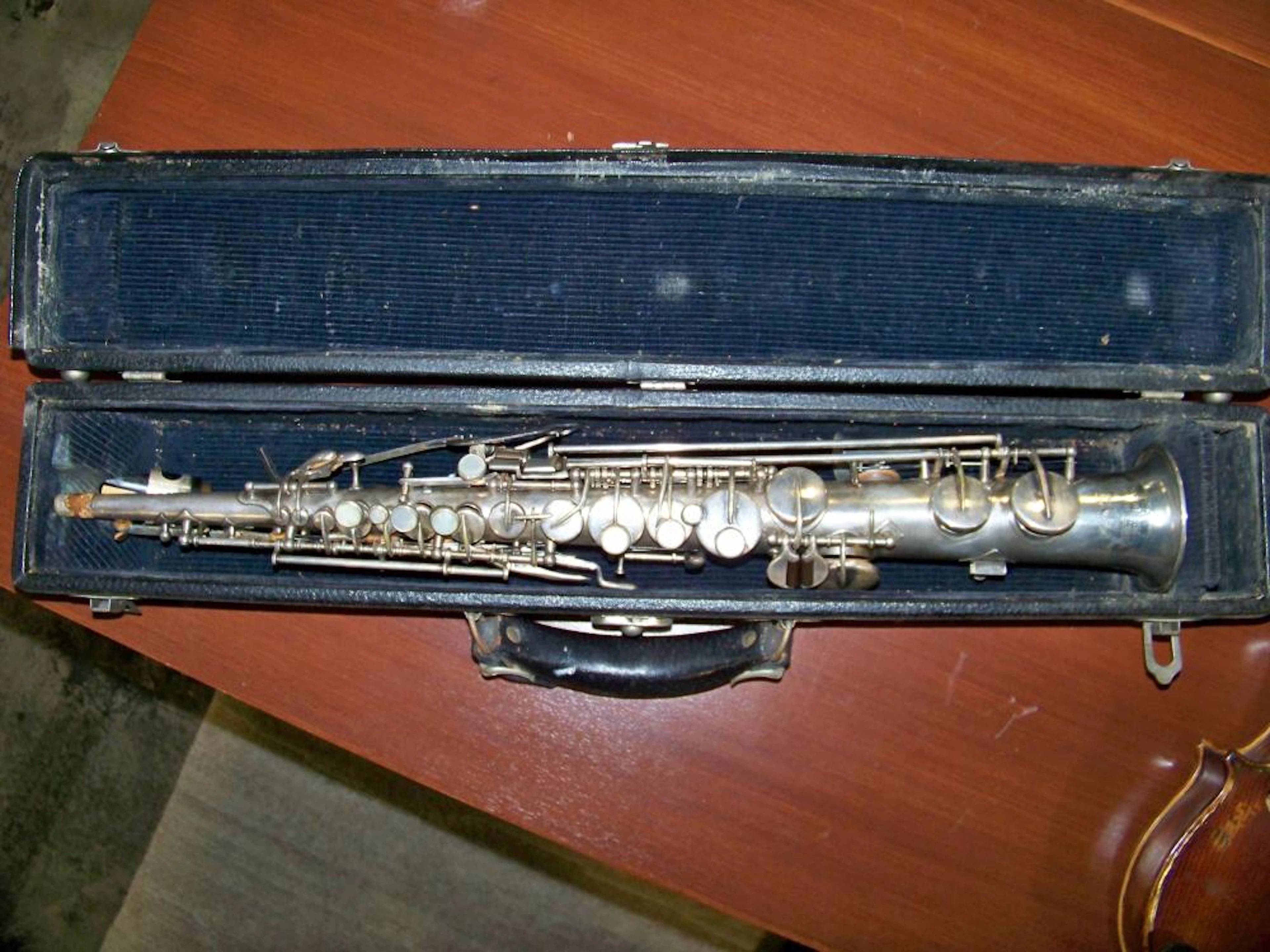 Antique Silverplated York Soprano Saxophone in Case