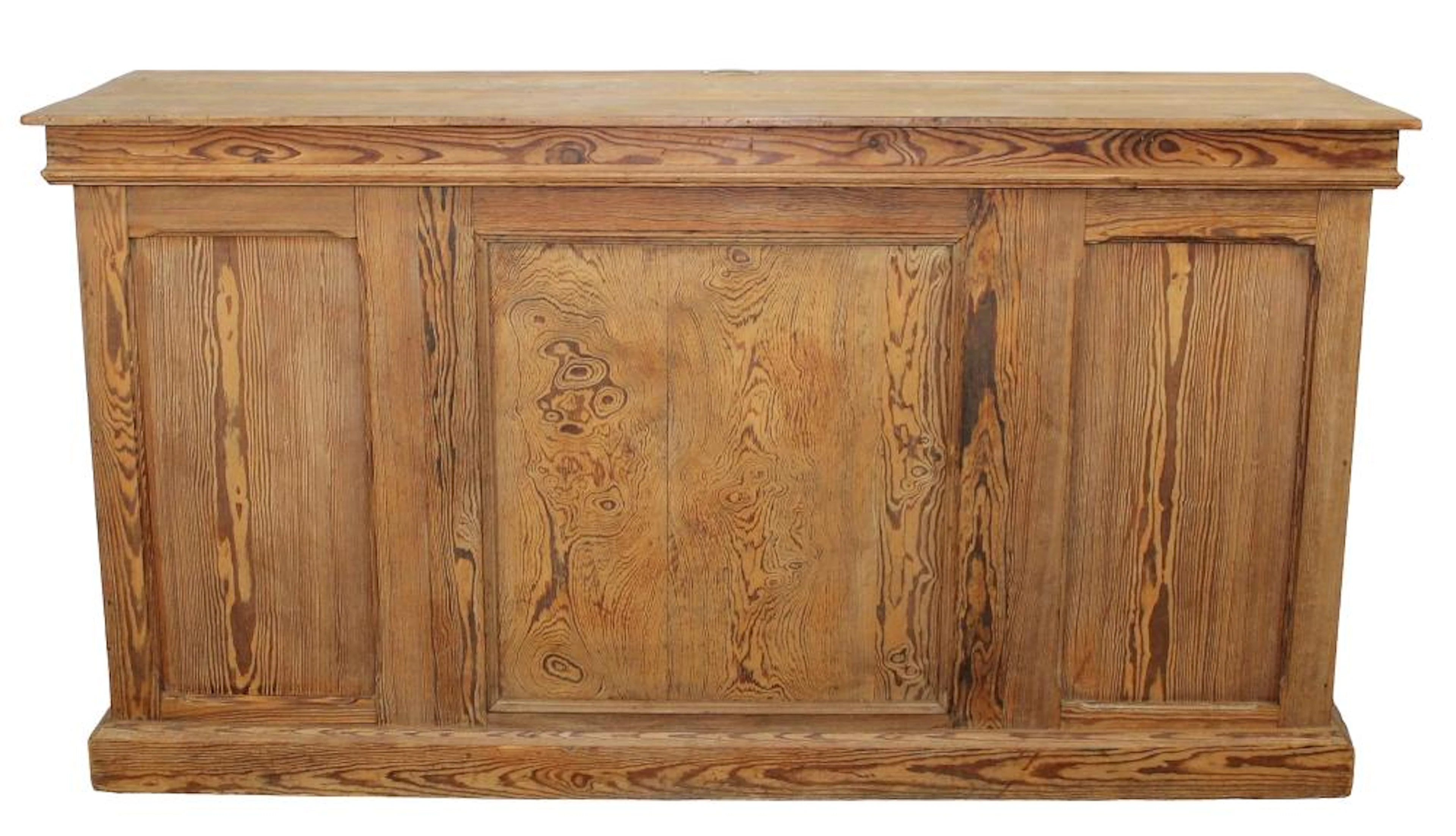 French pine store counter or front bar with coin slot