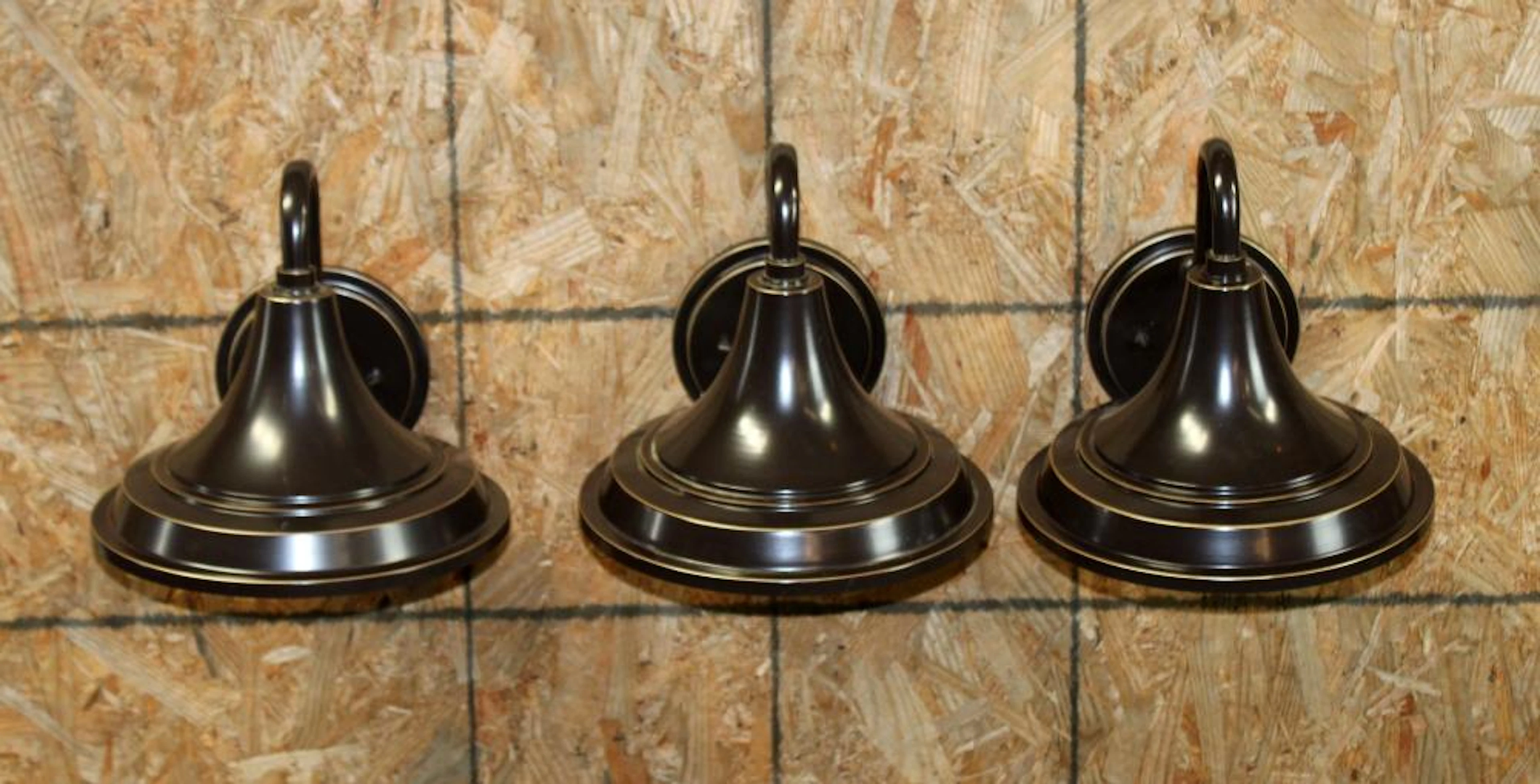 Set of 3 industrial style wall sconces