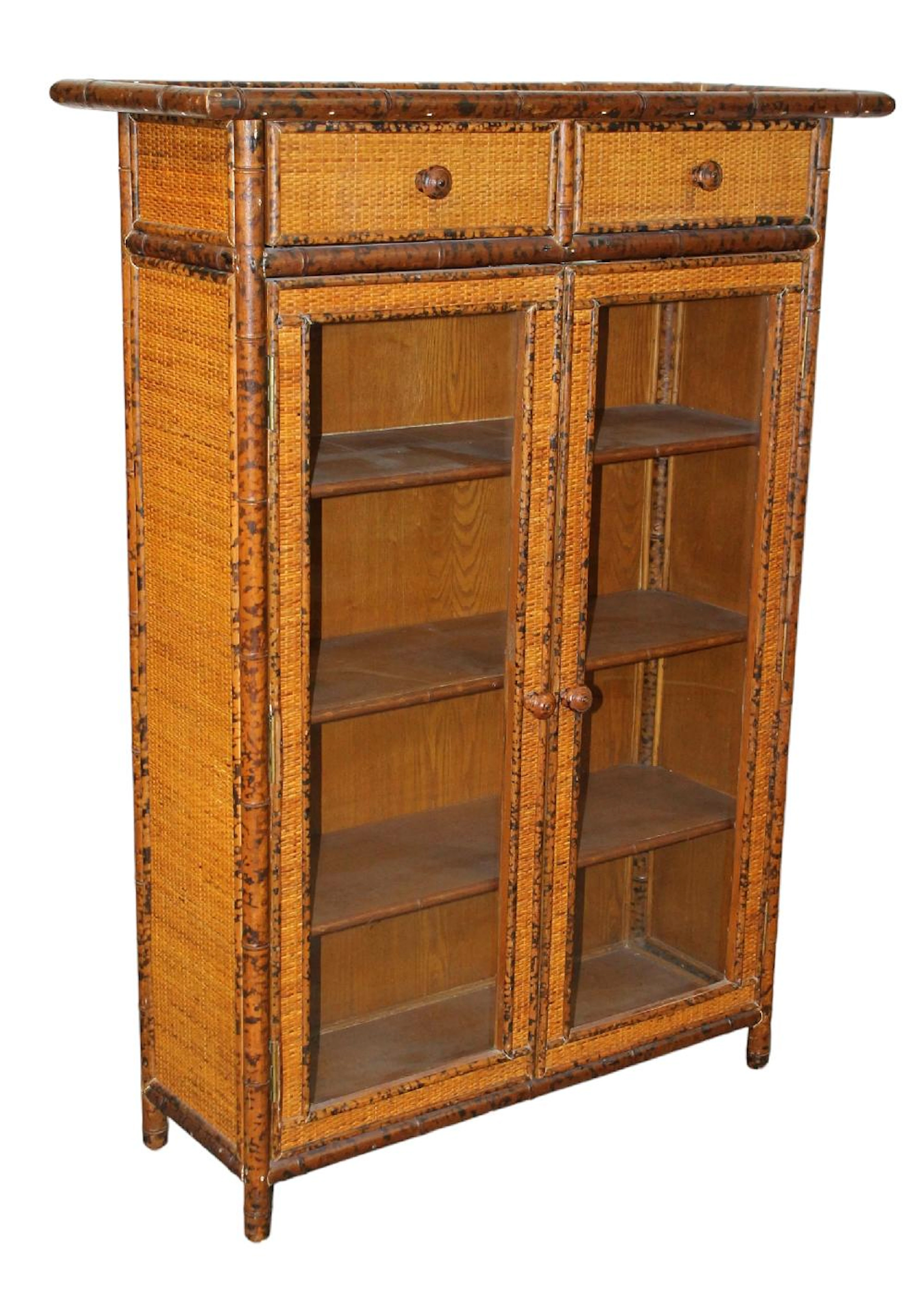 Ralph Lauren Collection faux bamboo and rattan 2 door cabinet