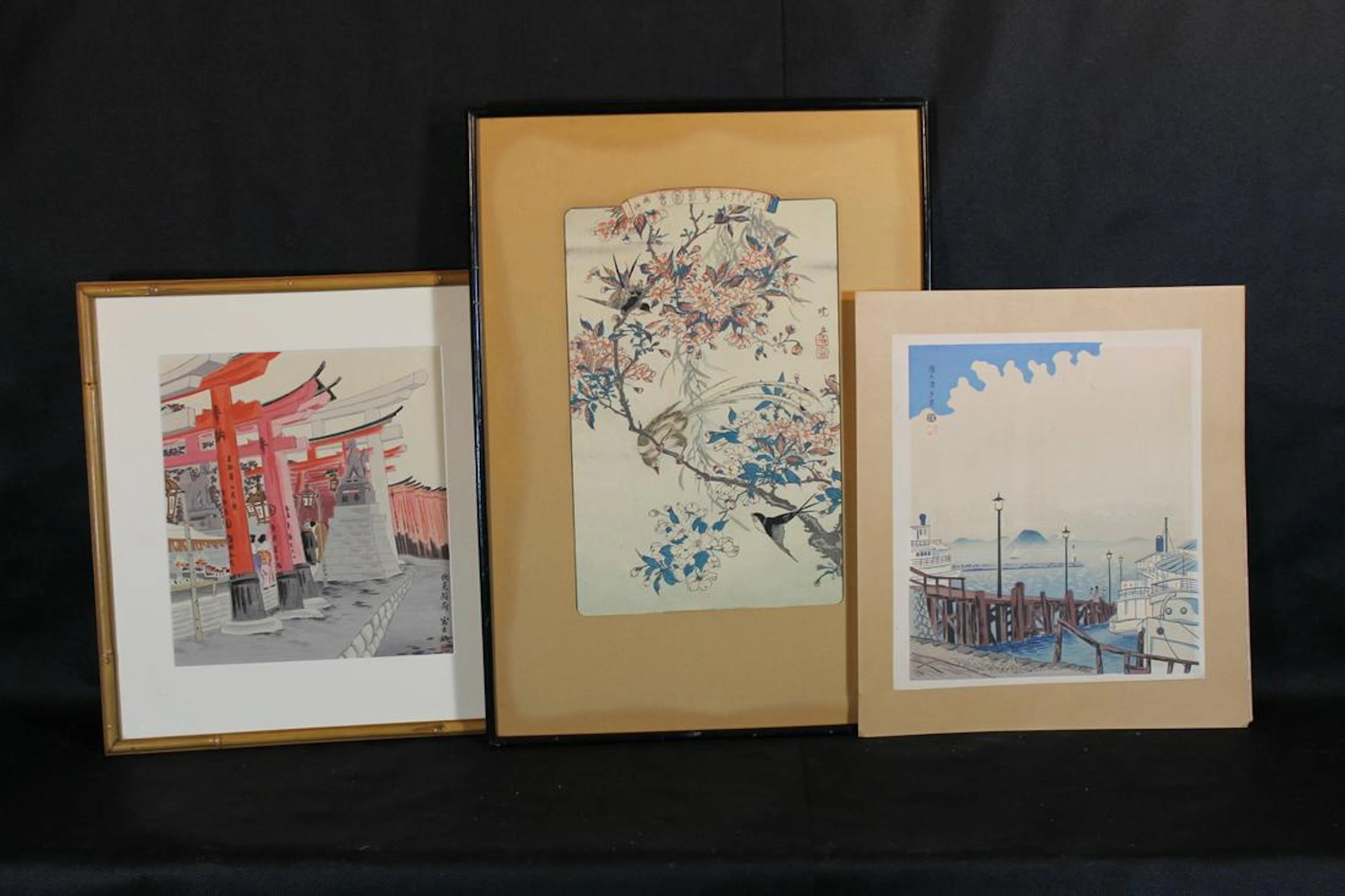 Three Signed Woodblock Prints, Japanese