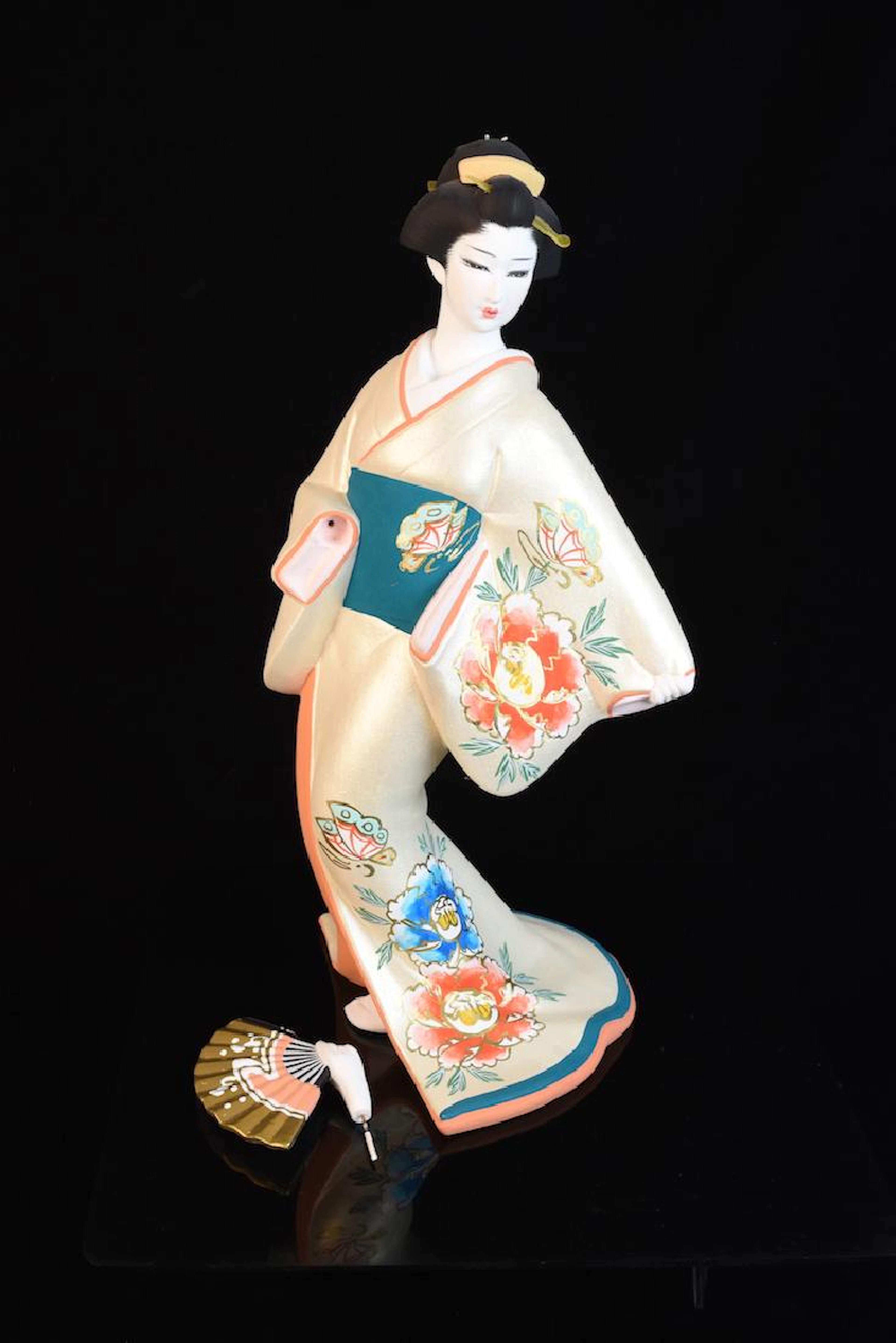 Hakata "Peony Maiden of Summer" Bisque Figurine