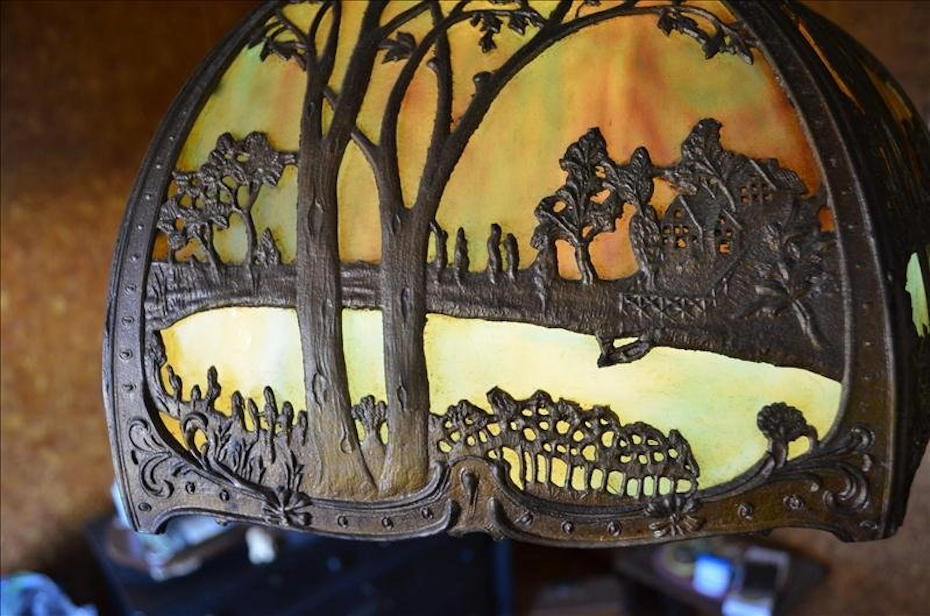 Old Slag Glass Lamp Shade