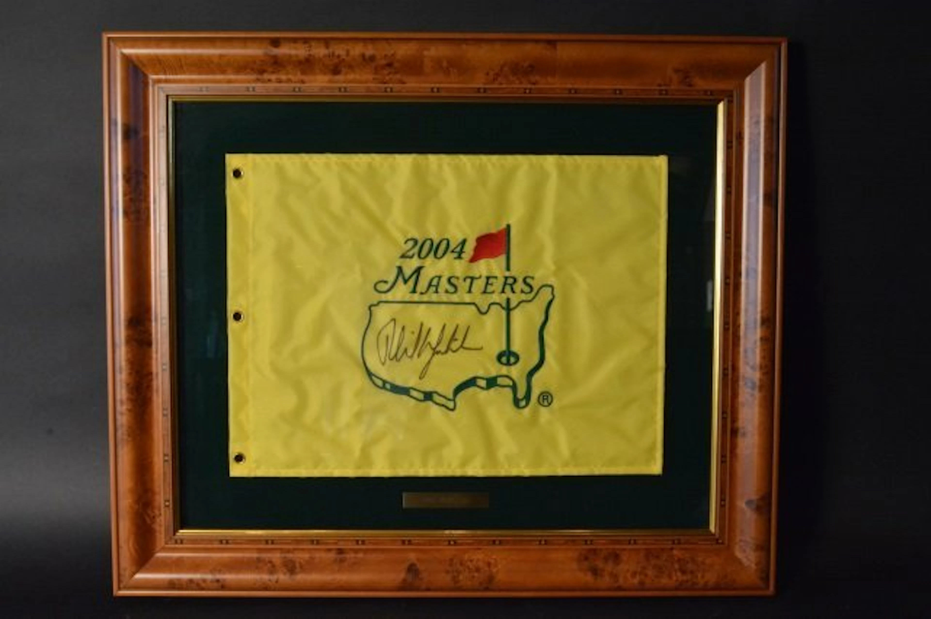 Phil Mickelson Signed 2004 Masters Golf Flag
