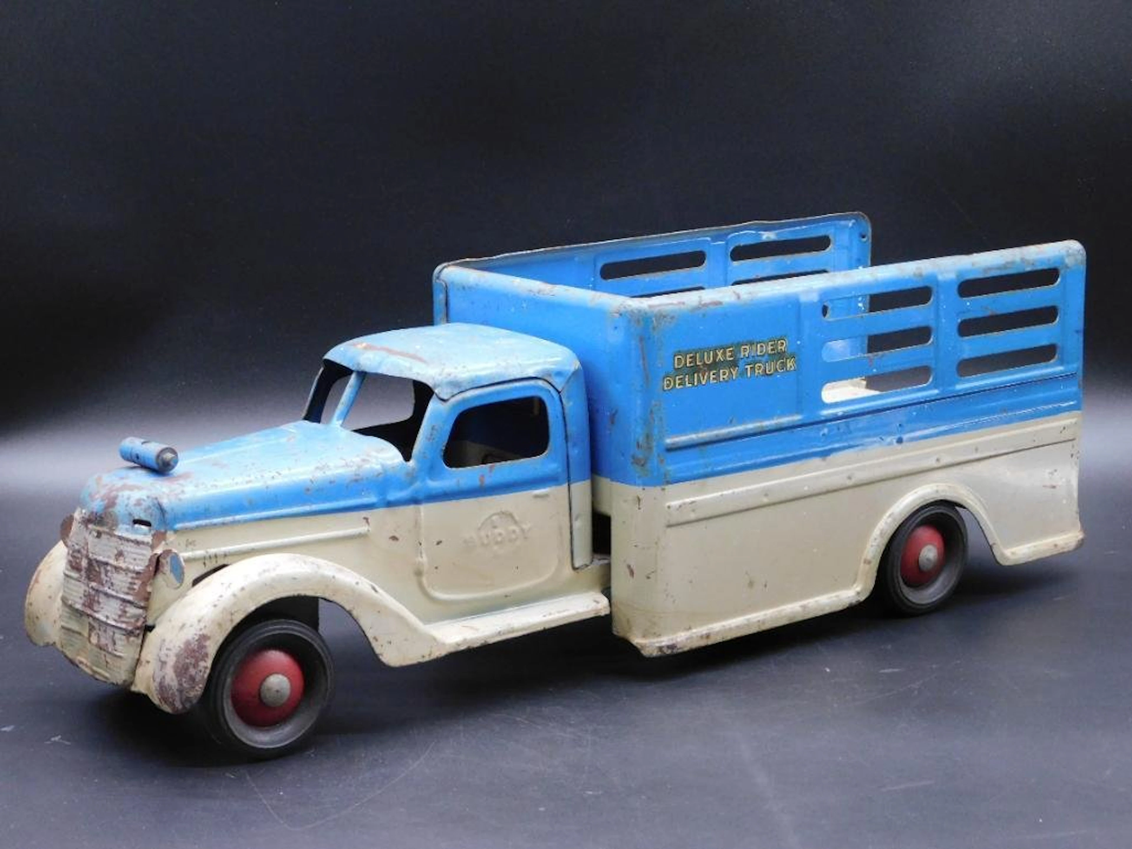 BUDDY L DELUXE RIDER DELIVERY TRUCK VINTAGE ANTIQUE