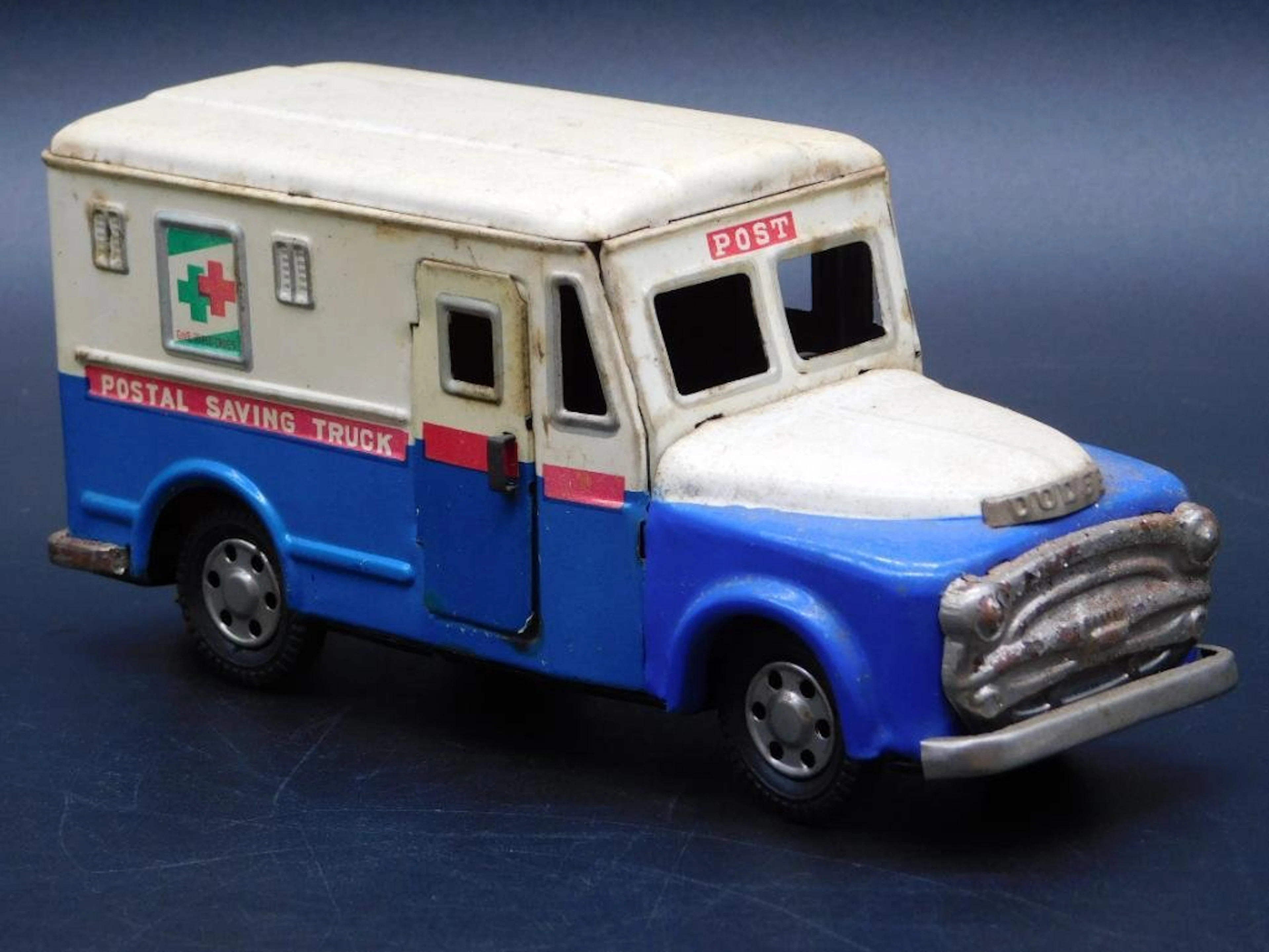 JAPANESE POSTAL SAVINGS TRUCK TIN TOY VINTAGE ANTIQUE