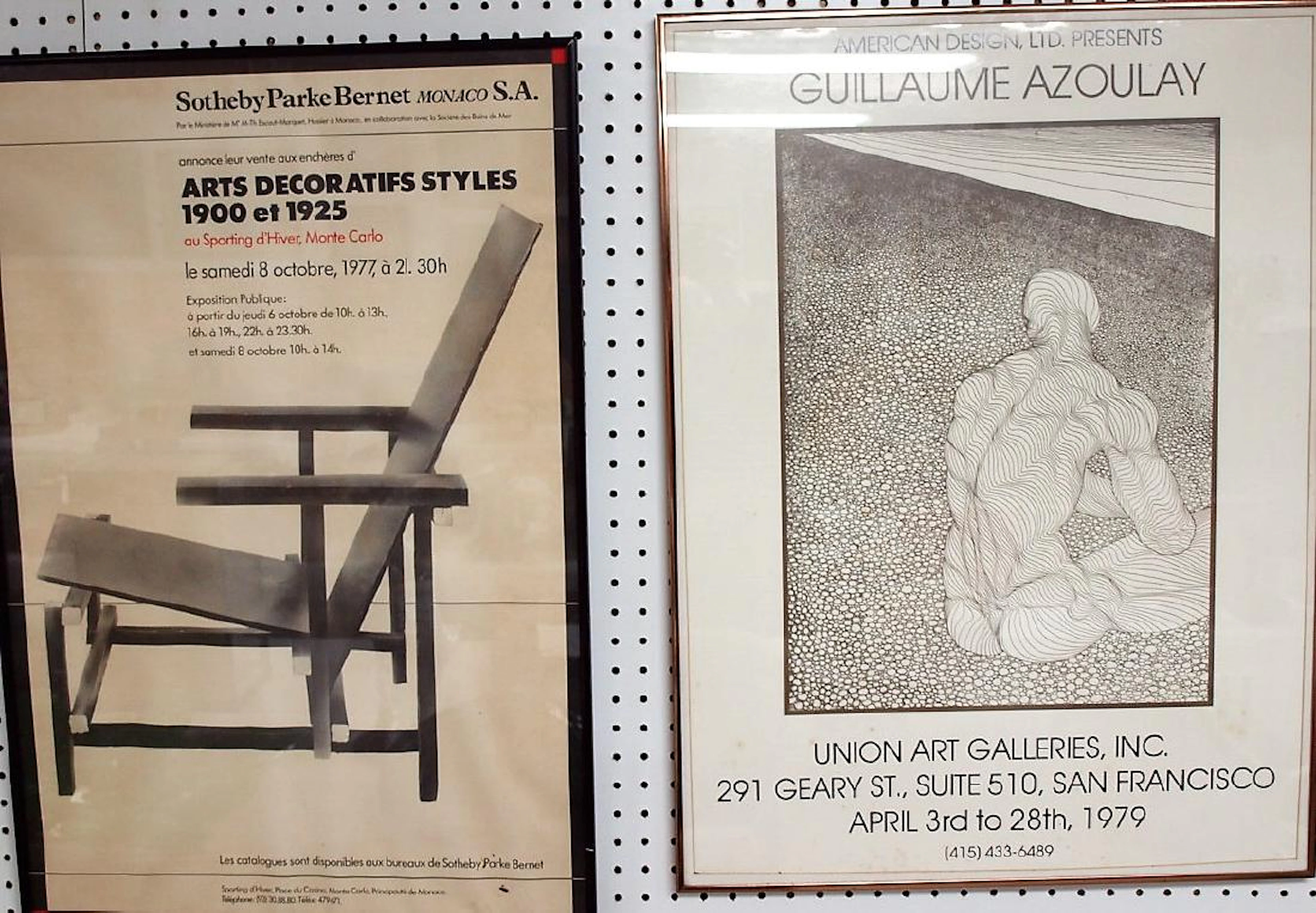 Mid century modern loit of 2 posters: Sotheby Parke