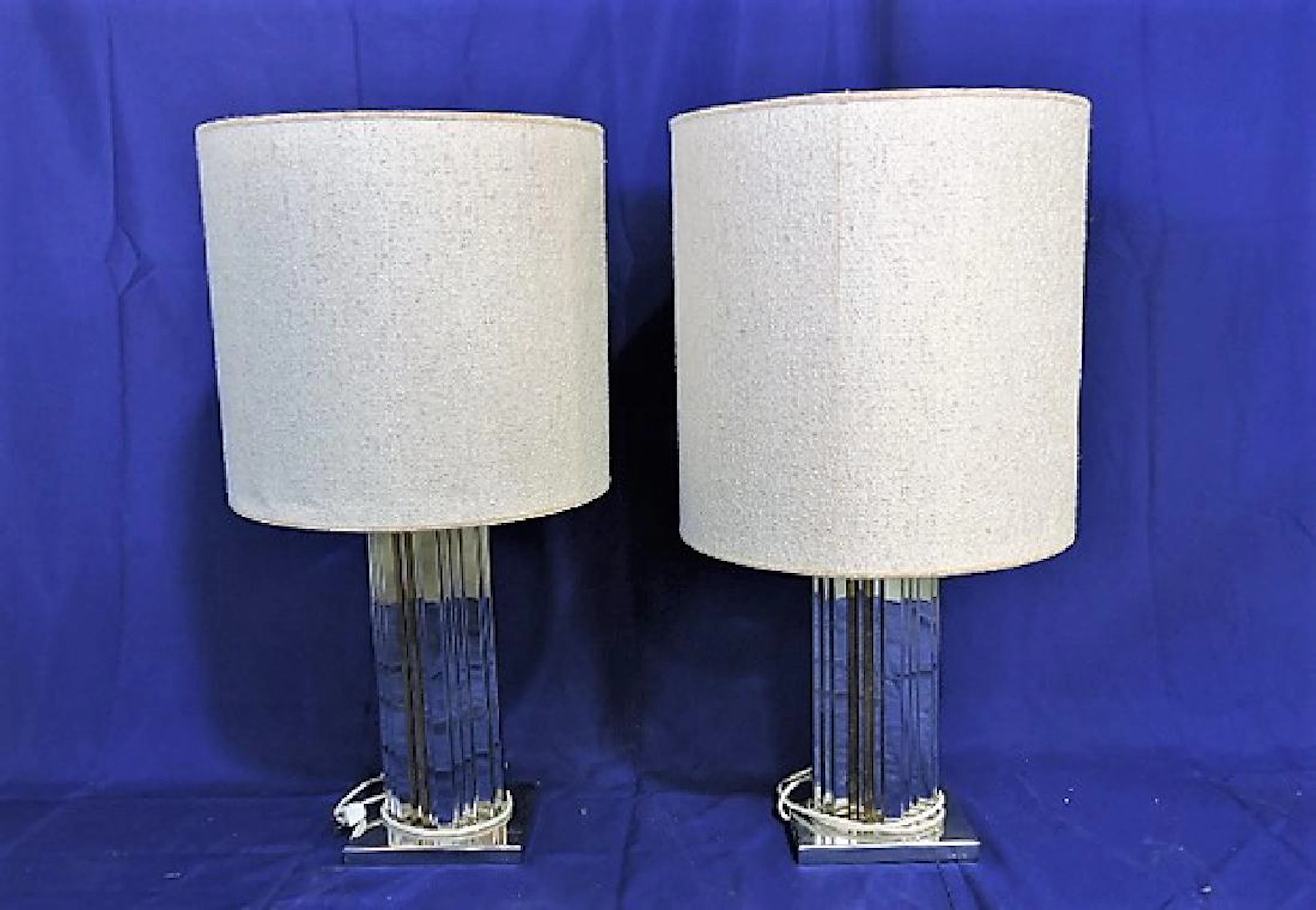 Mid Century Modern Chrome Dada pair of table lamps