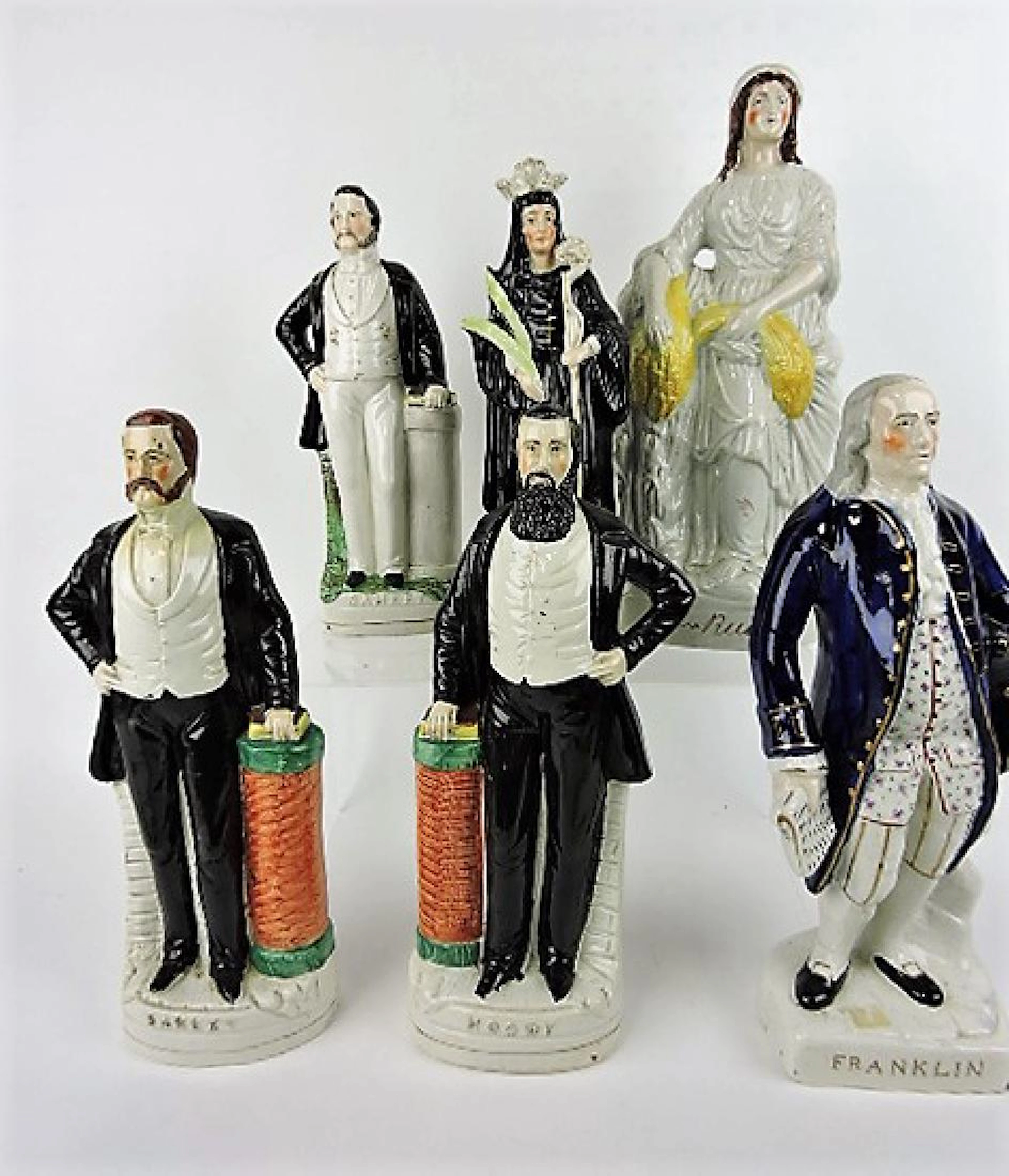 Staffordshire lot of 6 figures: 2 - Sankey, Moody