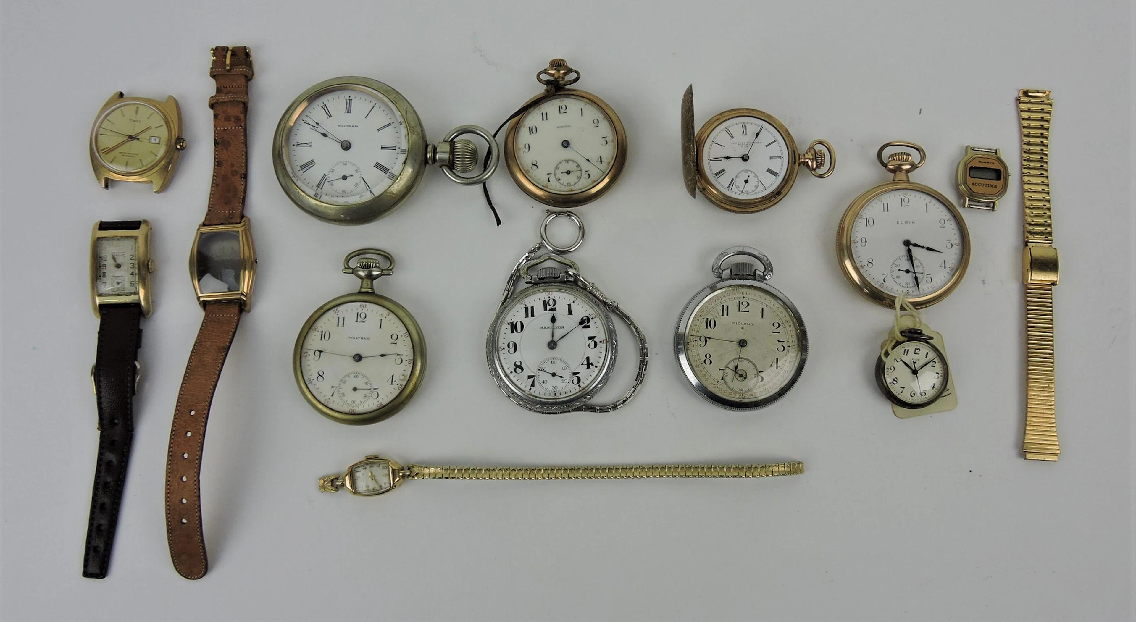 Lot of 8 pocketwatches (Elgin, Waltham,