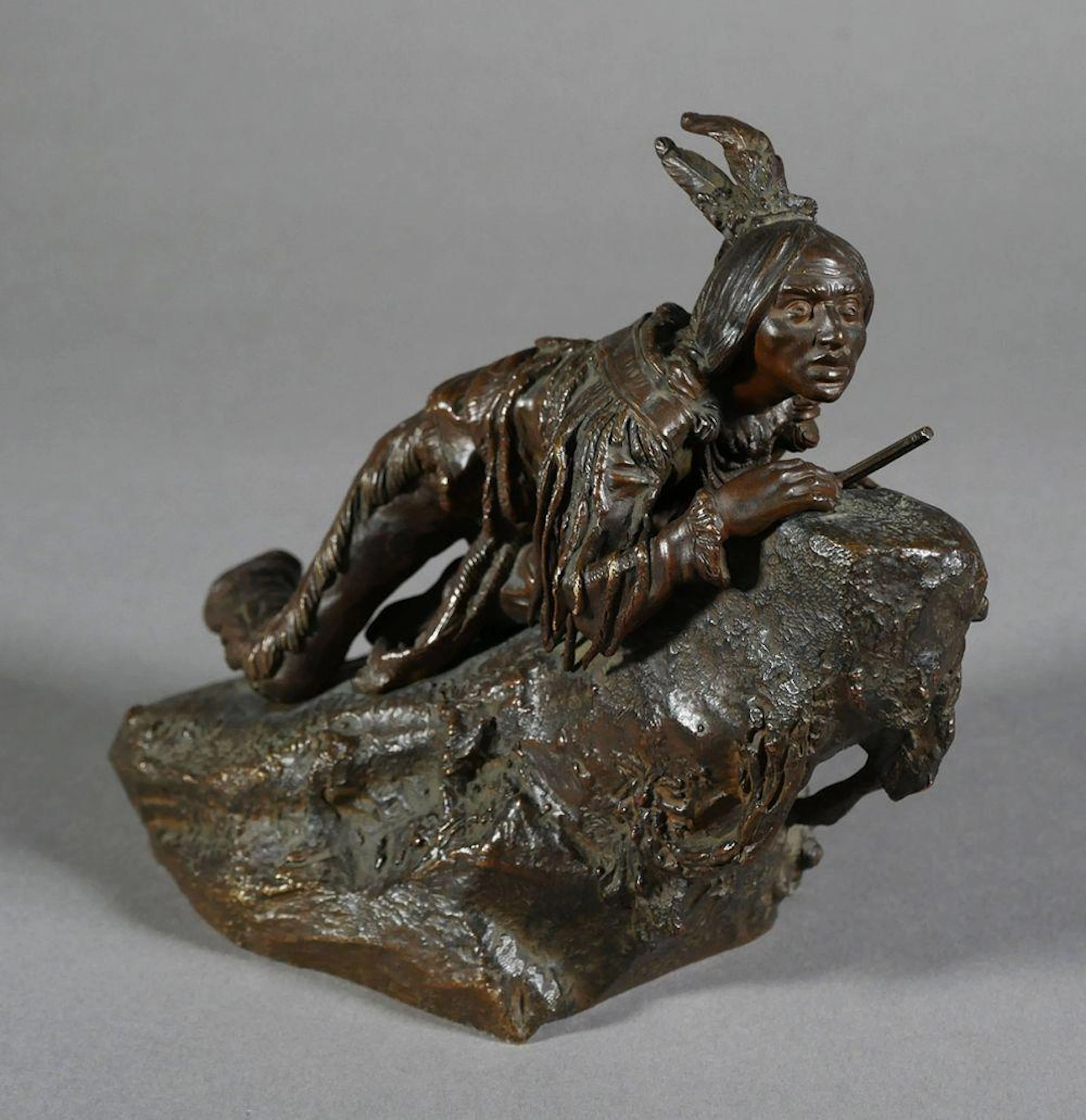 Carl Kauba (Austrian, 1865-1922) Bronze Native American India