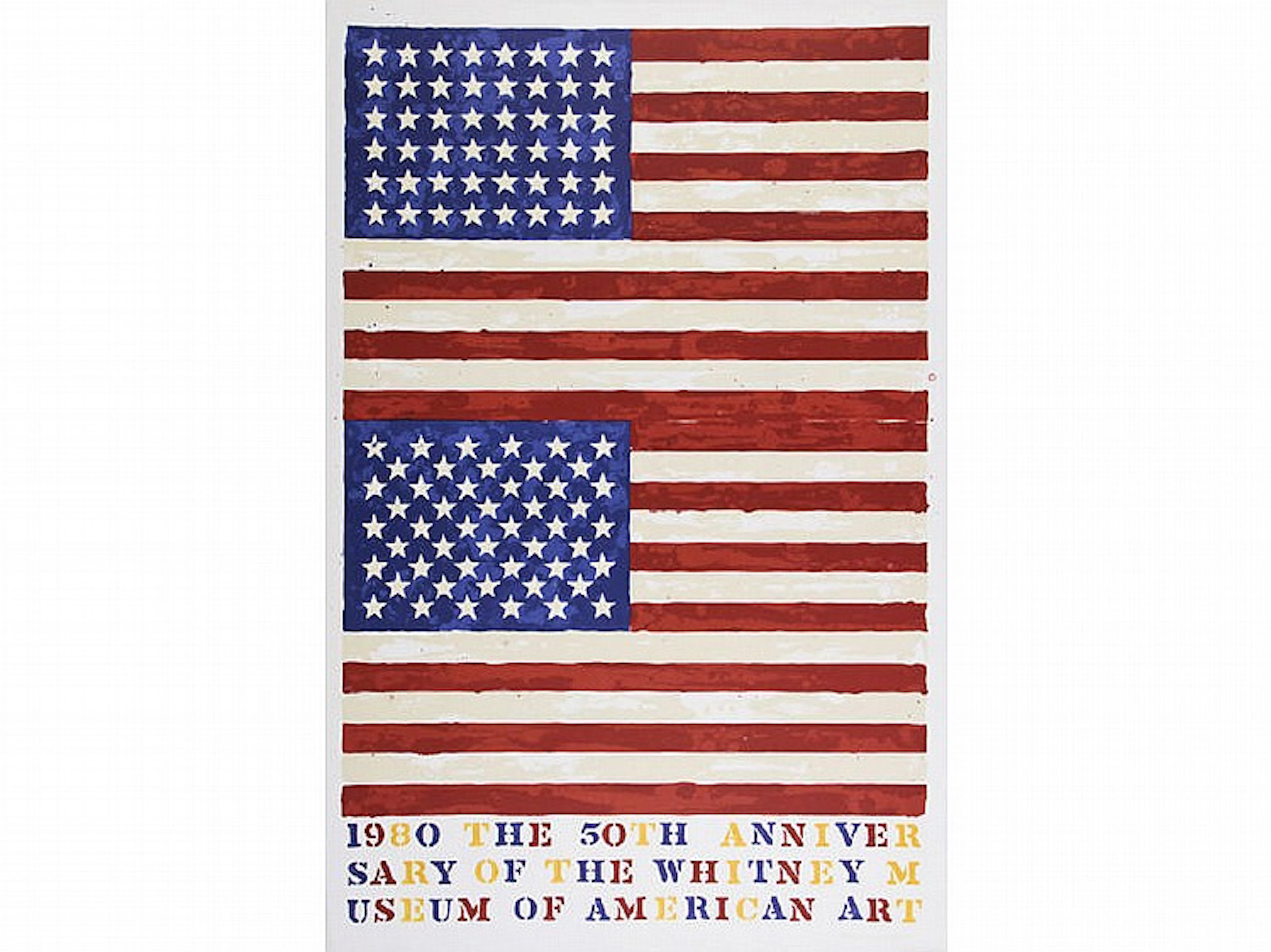 JASPER JOHNS 1980 American Flags Poster