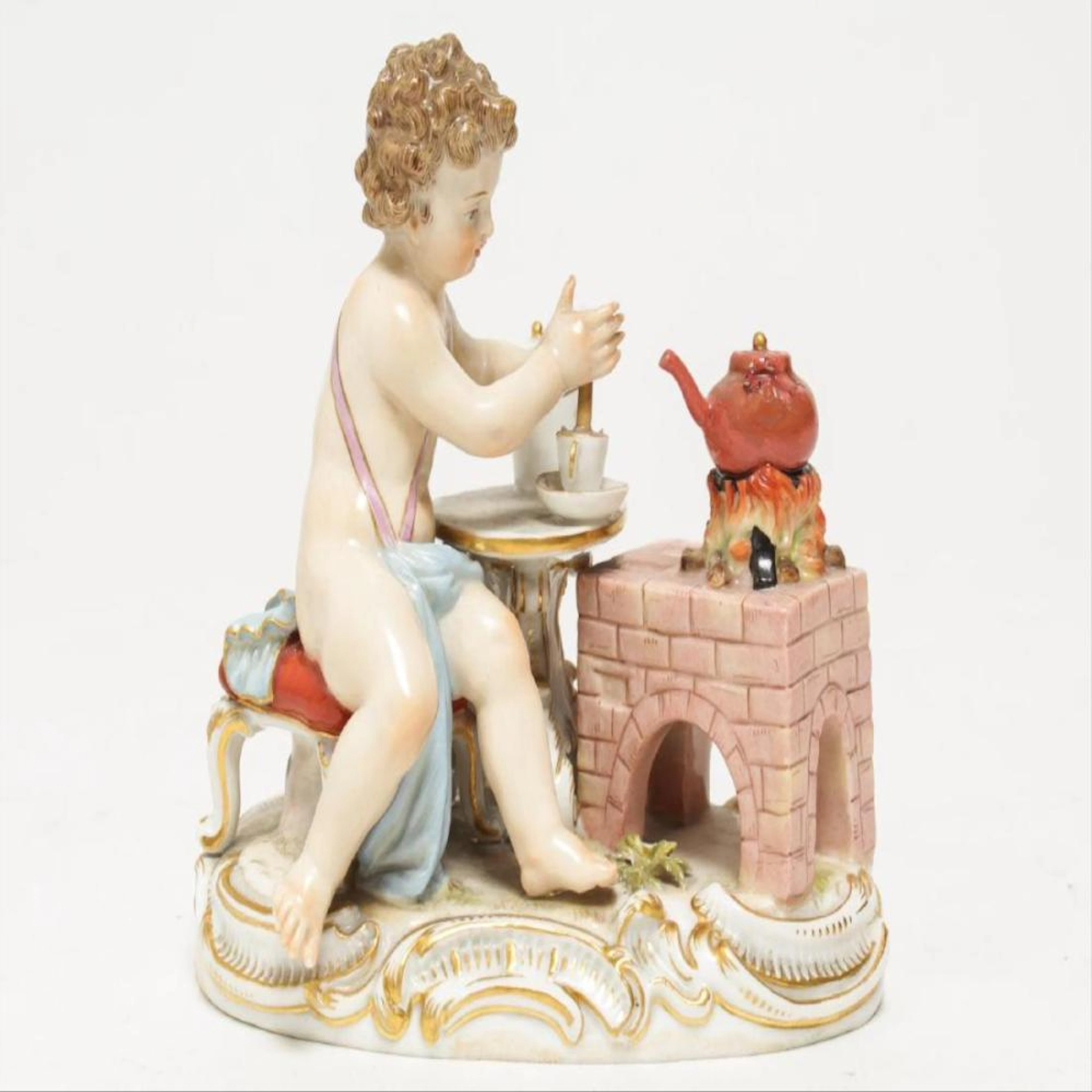 19TH C. MEISSEN FIGURE OF TEAMAKER