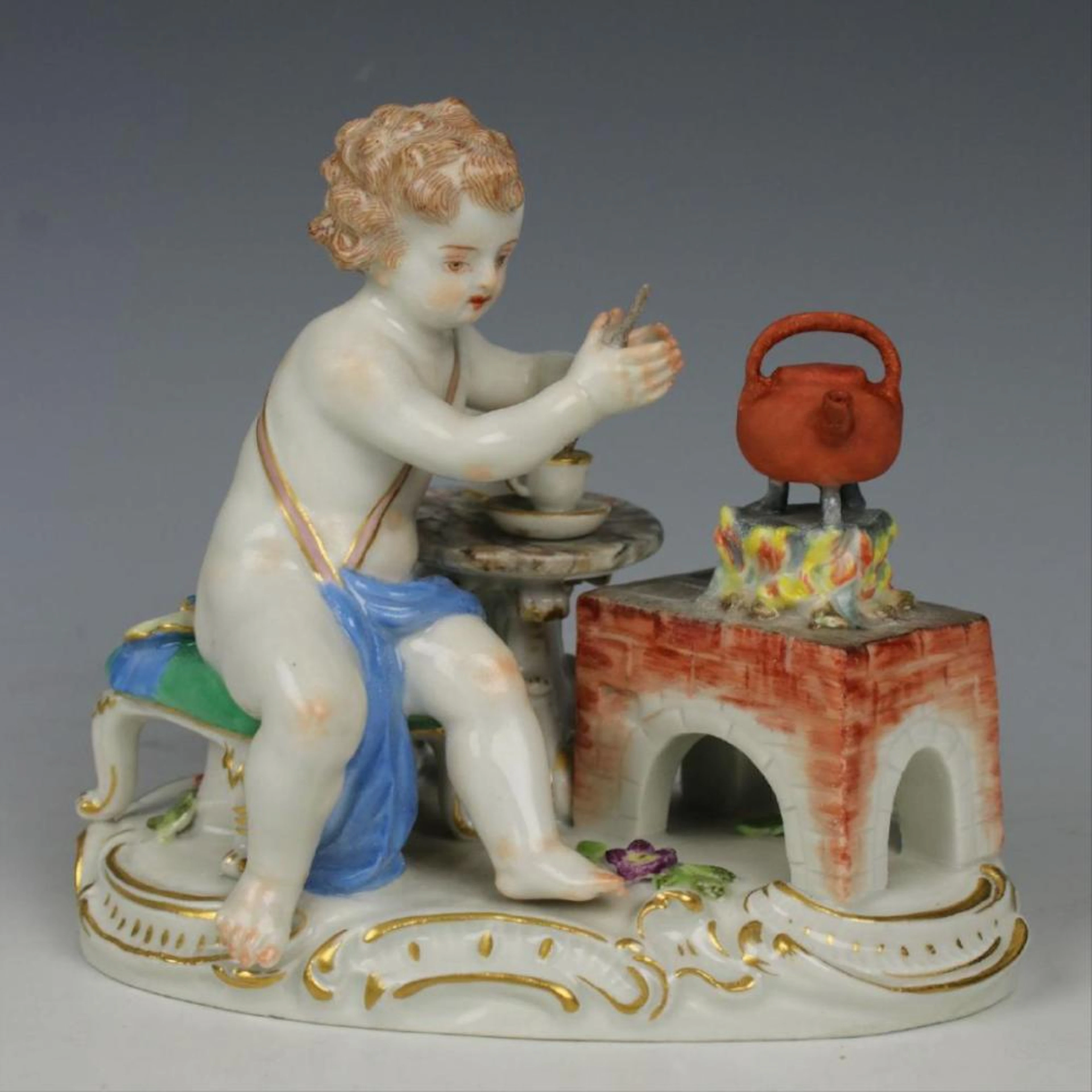 19TH C. MEISSEN FIGURE OF TEAMAKER