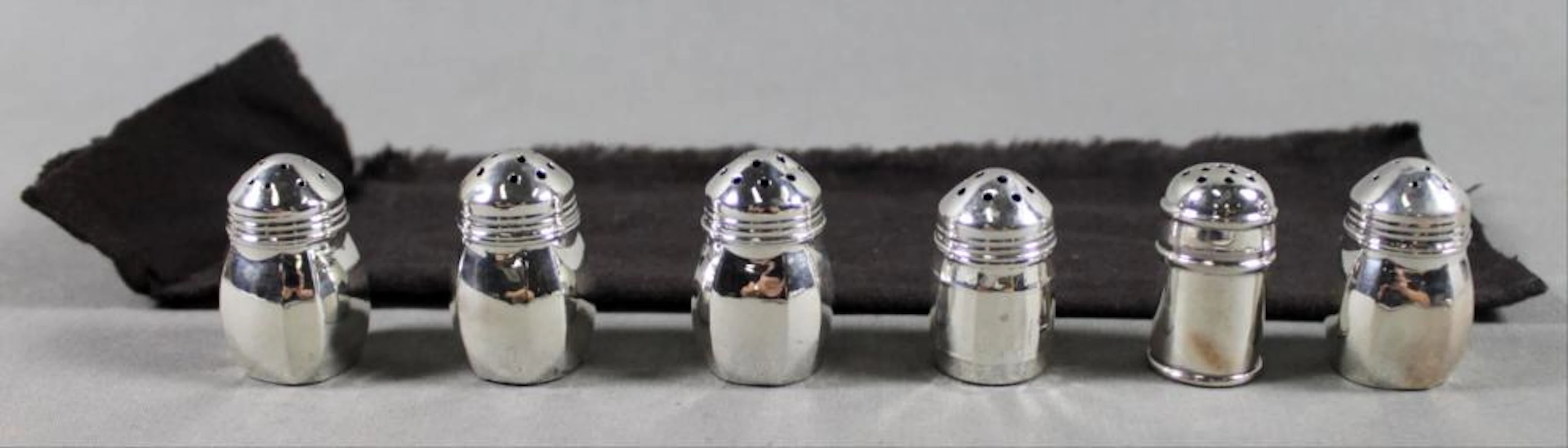 SET OF 6 ASSORTED STERLING SALTS
