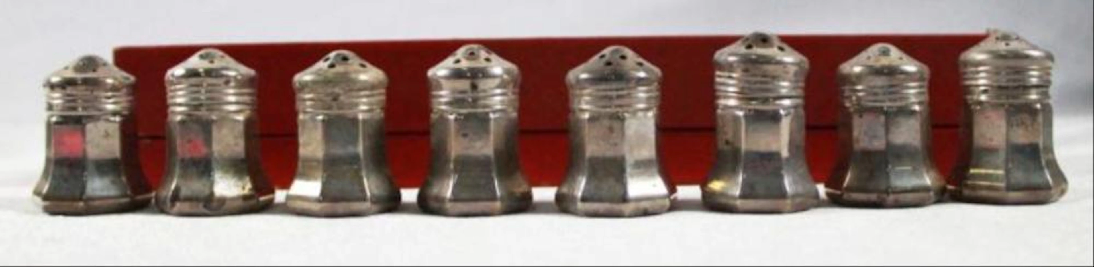 CARTIER STERLING SILVER SALT AND PEPPER SET WITH BOX
