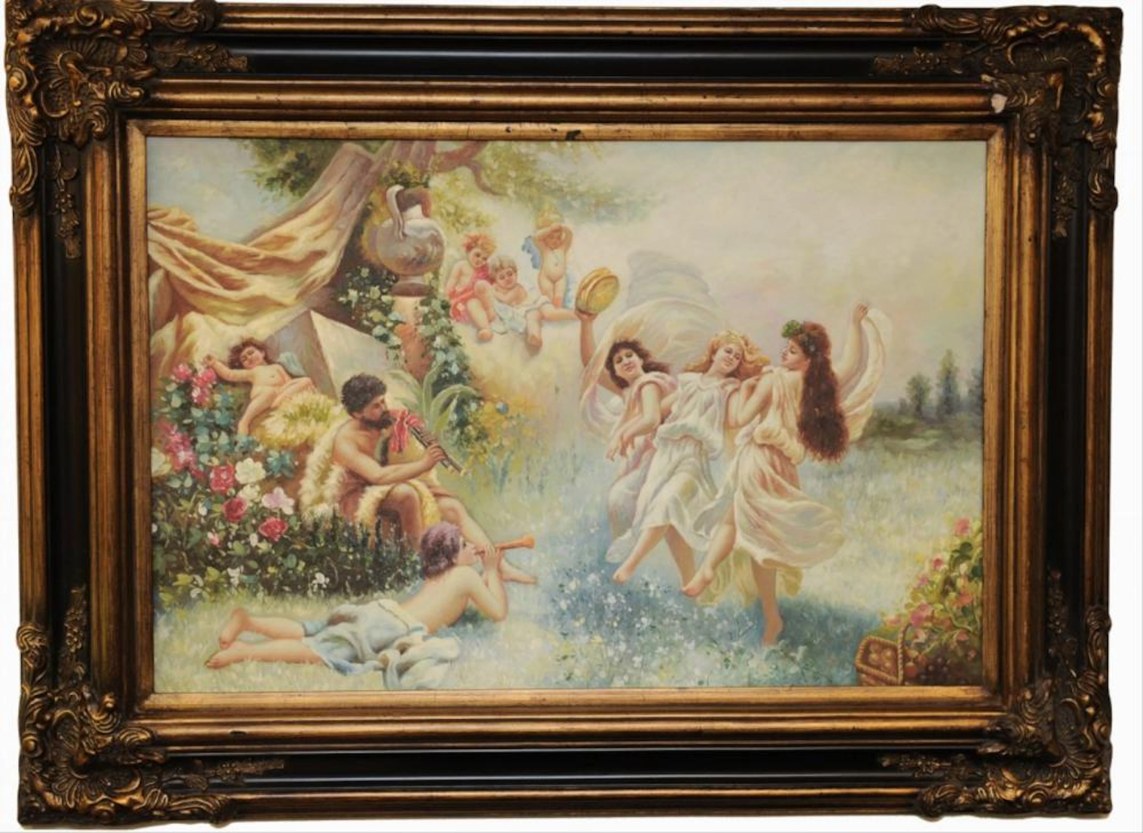 DANCING MAIDENS WITH CHERUBS AND MUSICIANS