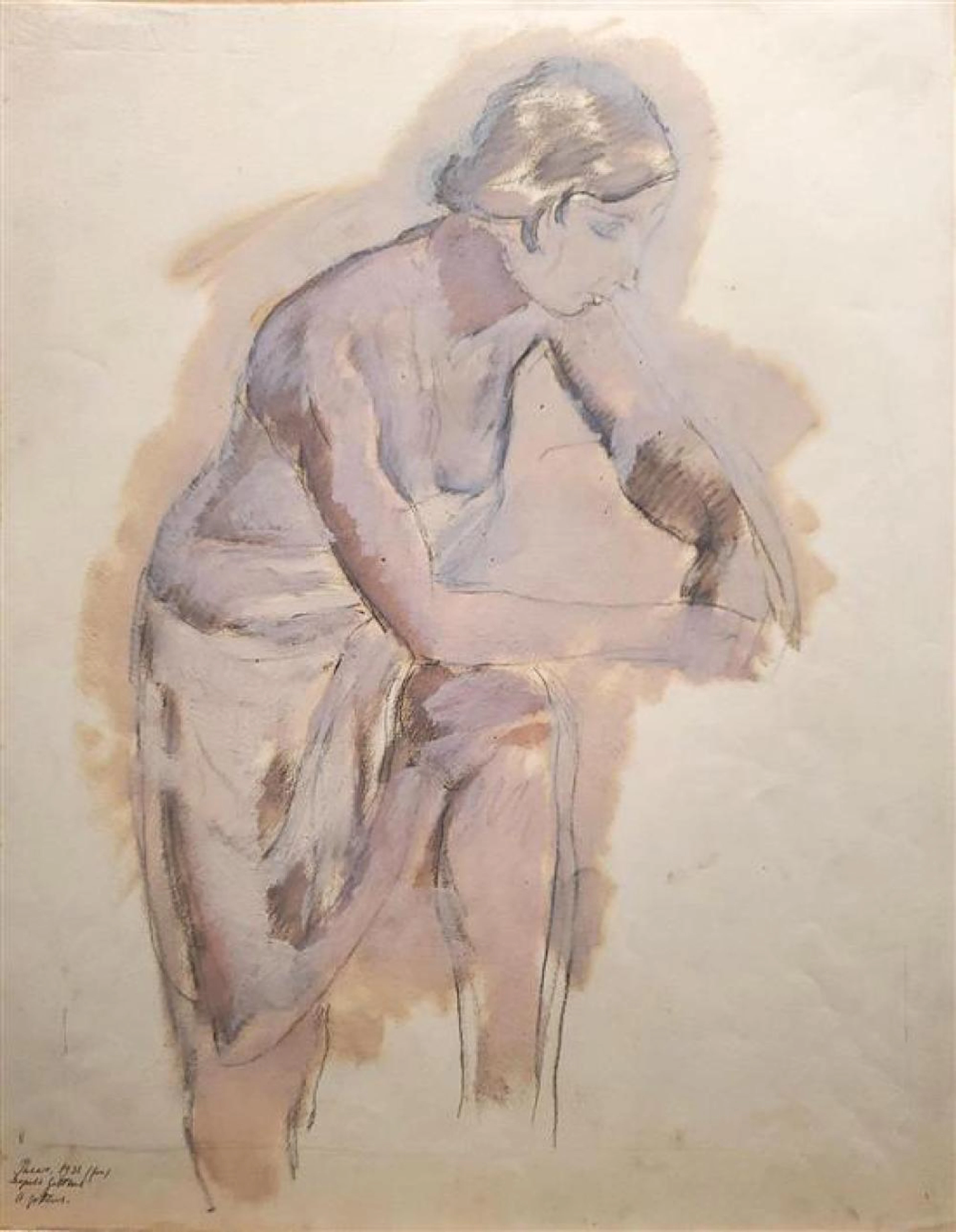 Leopold Gottlieb 1883-1934 (French) Woman, 1932 watercolor and pencil on paper
