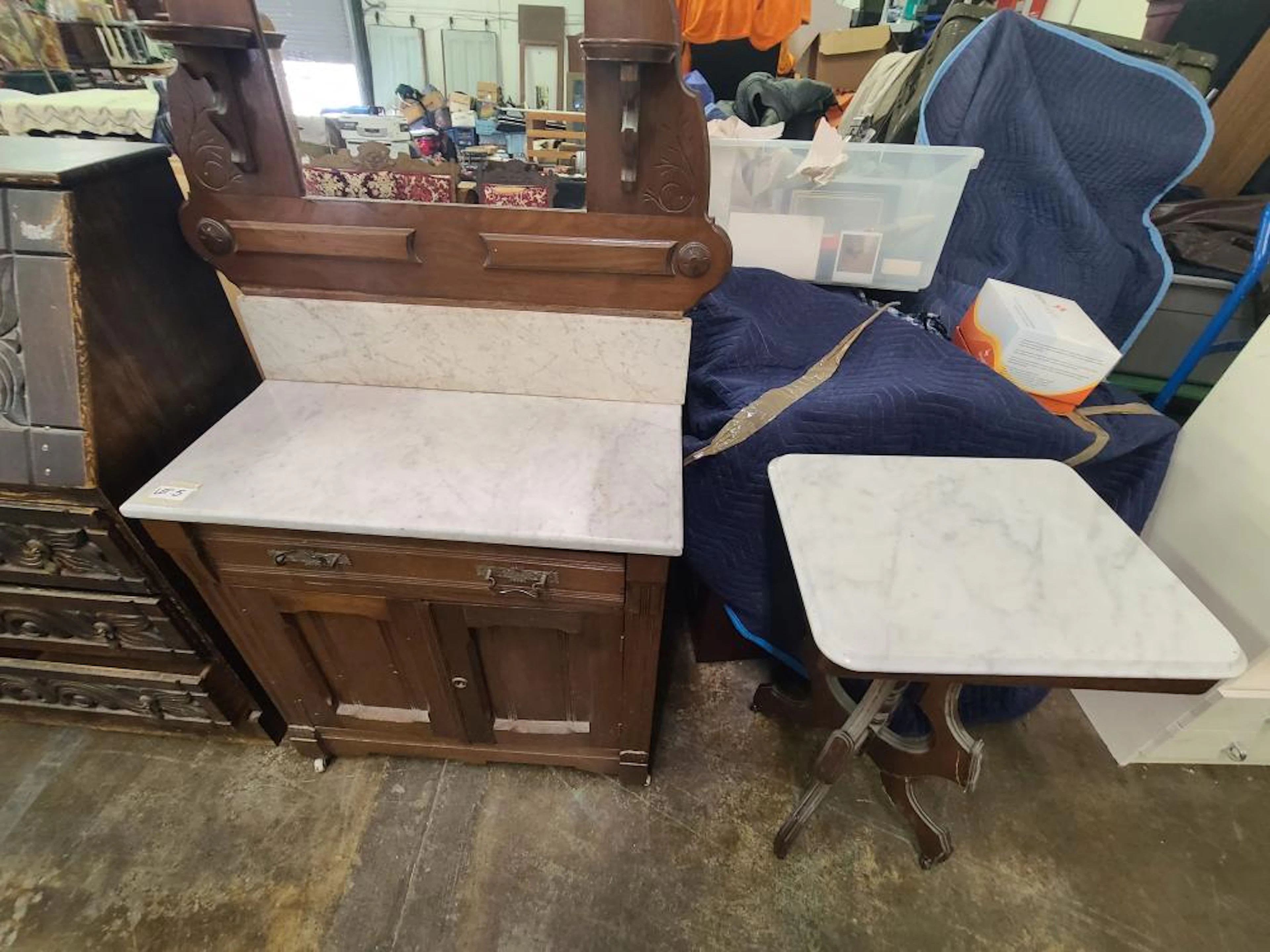 (2) EASTLAKE MARBLE TOP FURNITURE