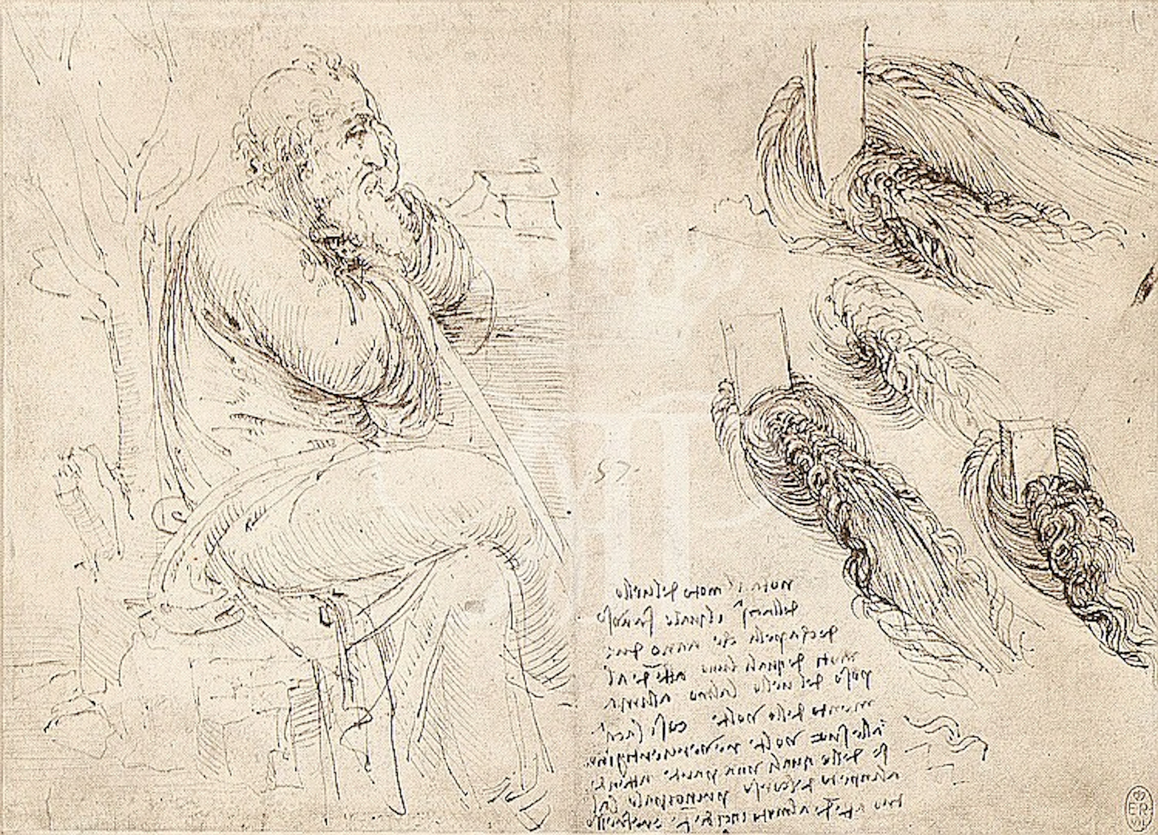 Leonardo da Vinci Lithographic Print