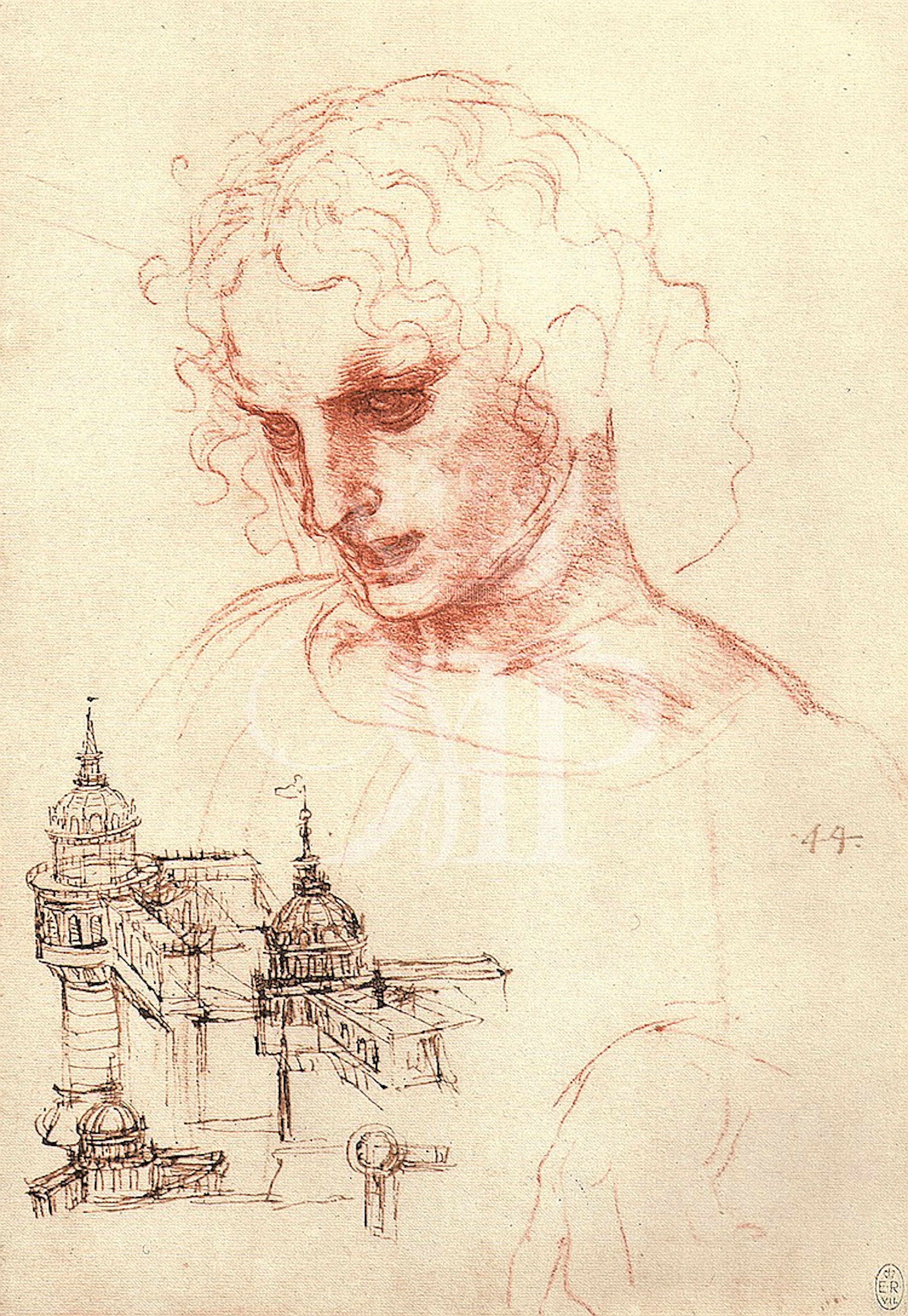 Lithographic Prints - Leonardo Da Vinci Drawings (Set of Two)