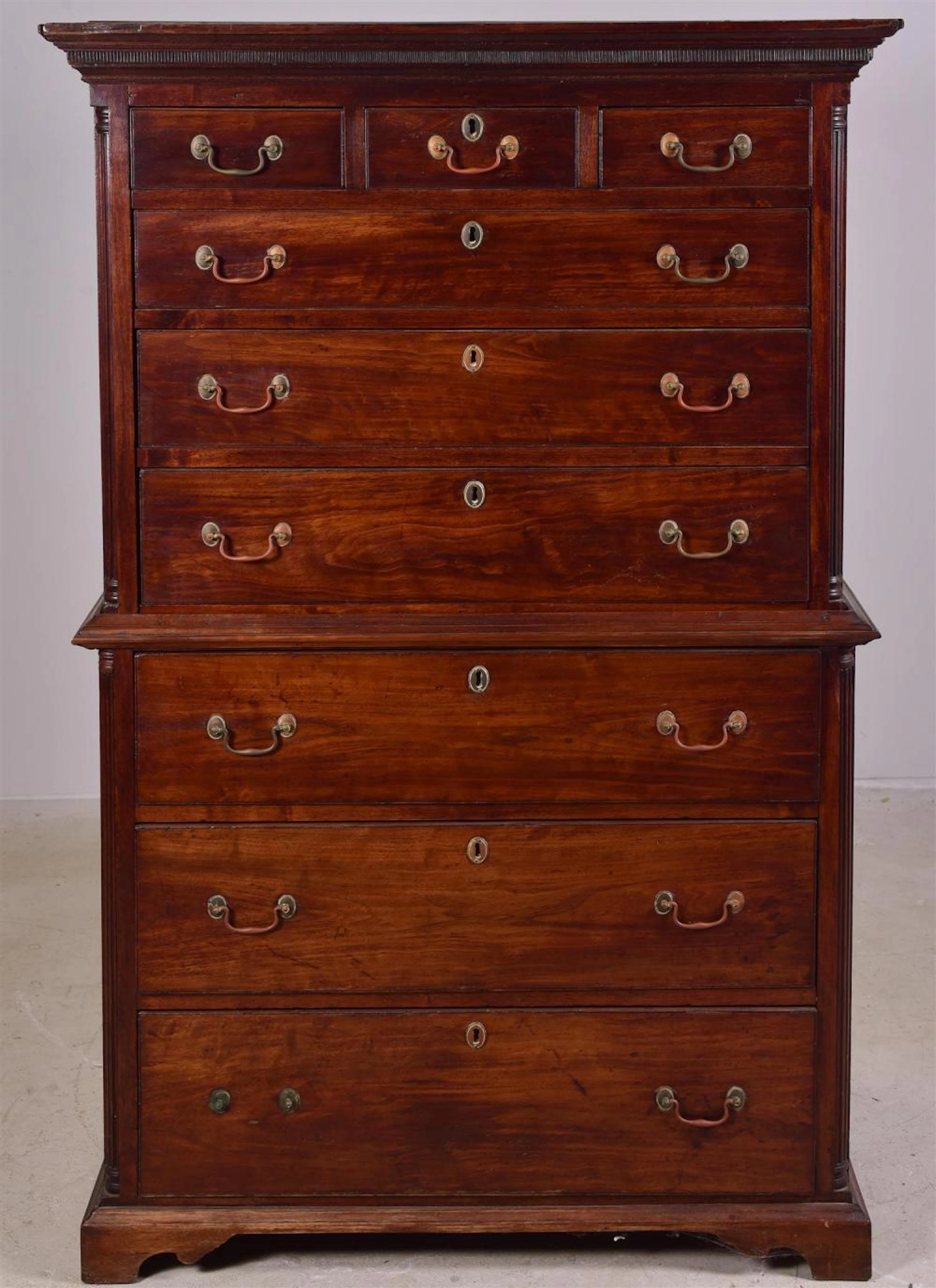 Mahogany Chippendale Chest on Chest