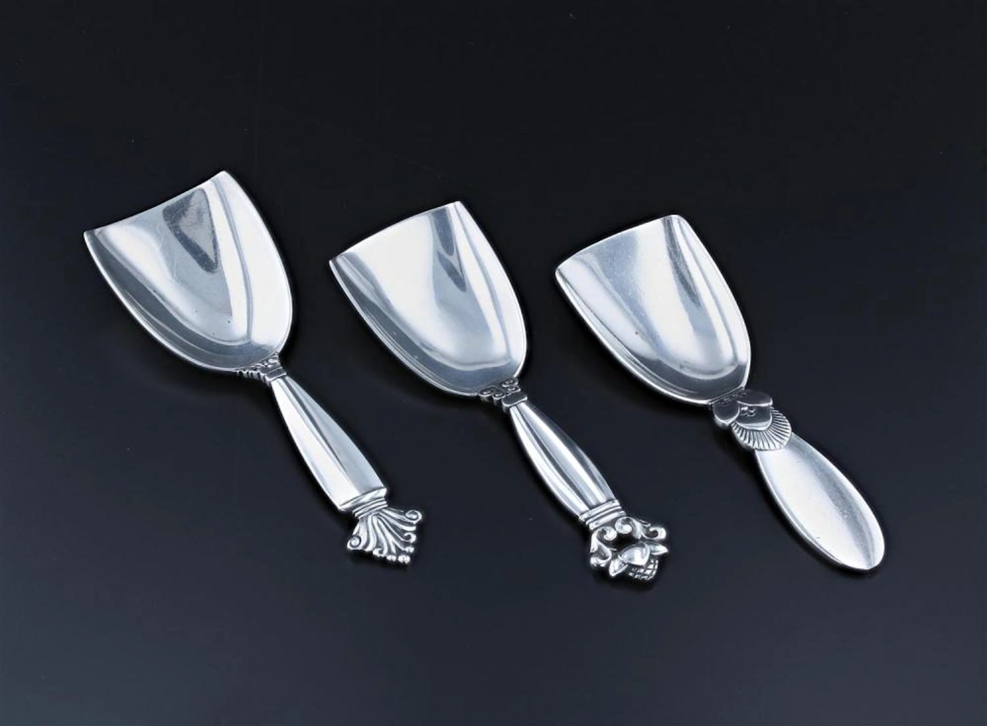(3) Pcs Georg Jensen Sugar Scoops
