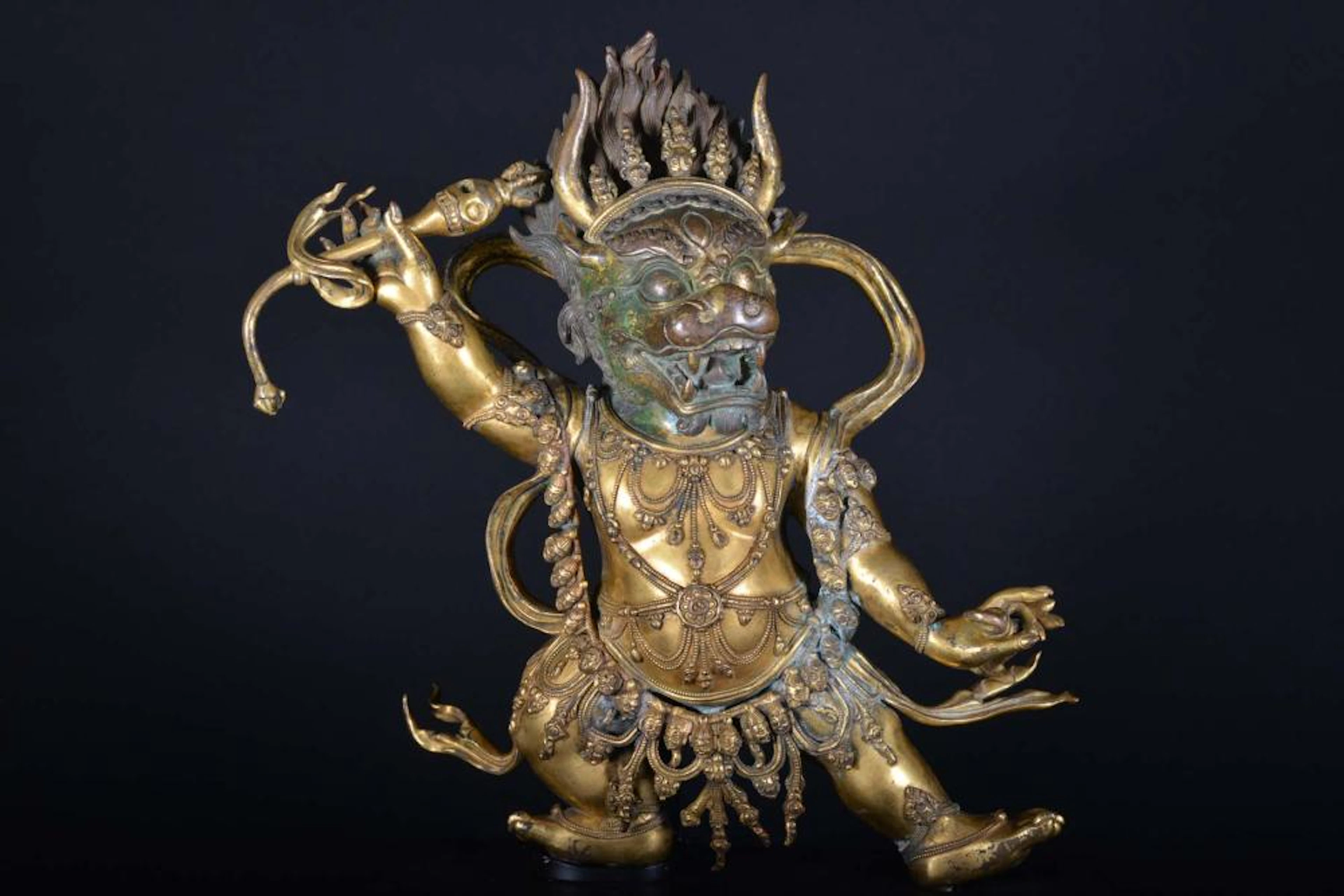 A GILT BRONZE FIGURE OF YAMA.MING YONGLE PERIOD