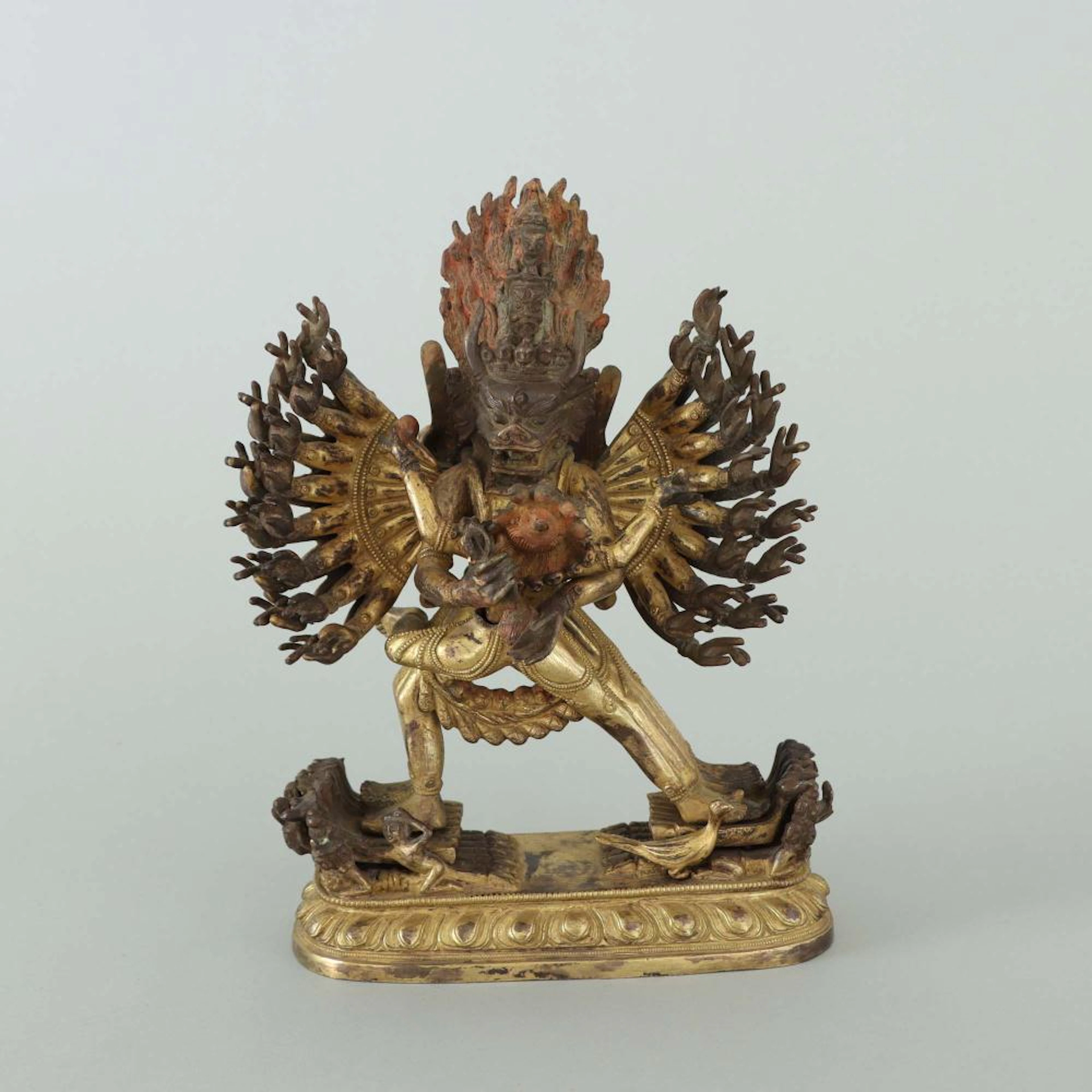 A GILT-BRONZE FIGURE OF VAJRABHAIRAVA AND CONSORT