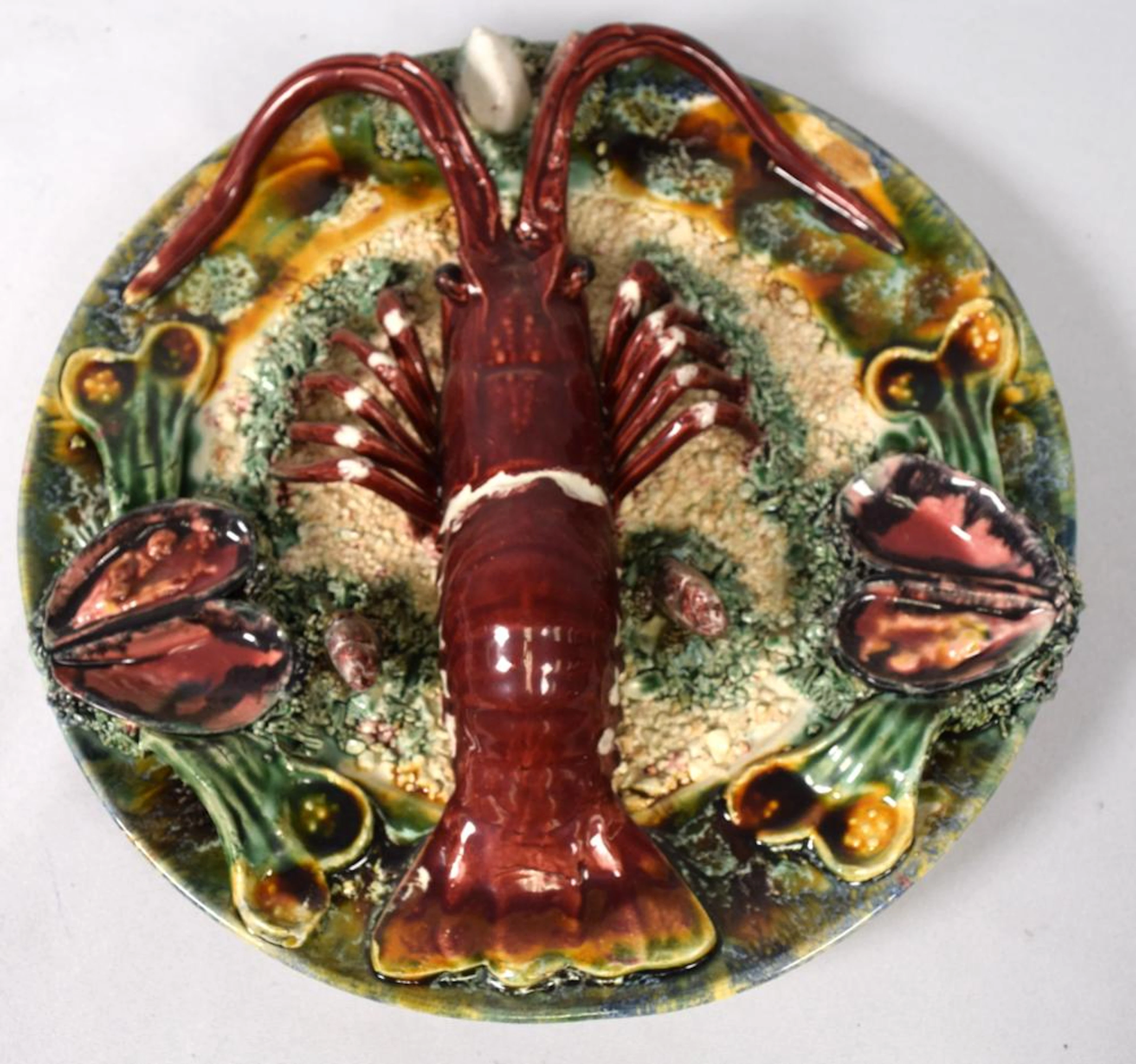 PALISSY MAJOLICA LOBSTER WALL PLAQUE