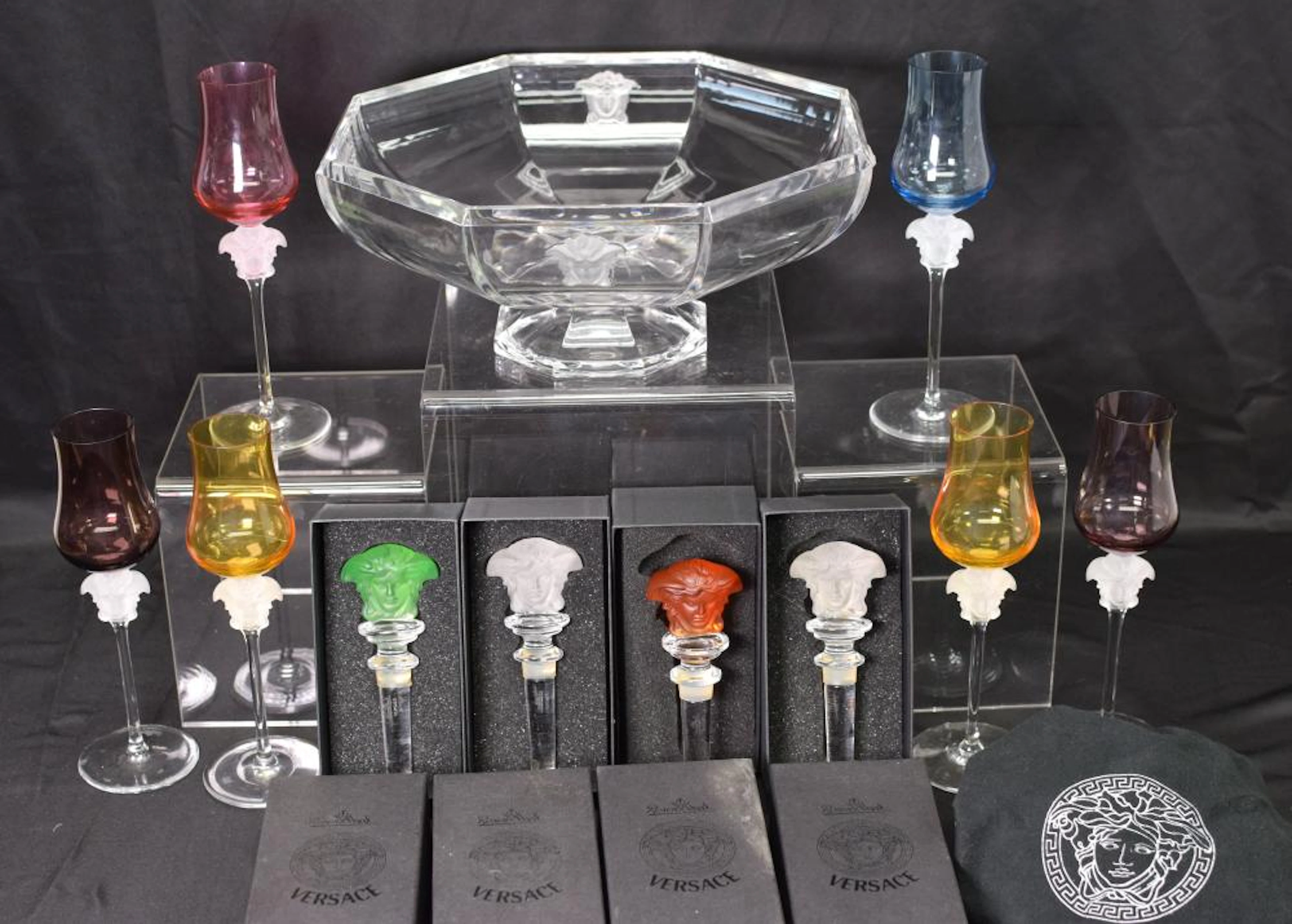 ROSENTHAL VERSACE MEDUSA STOPPERS, BOWL & ETC