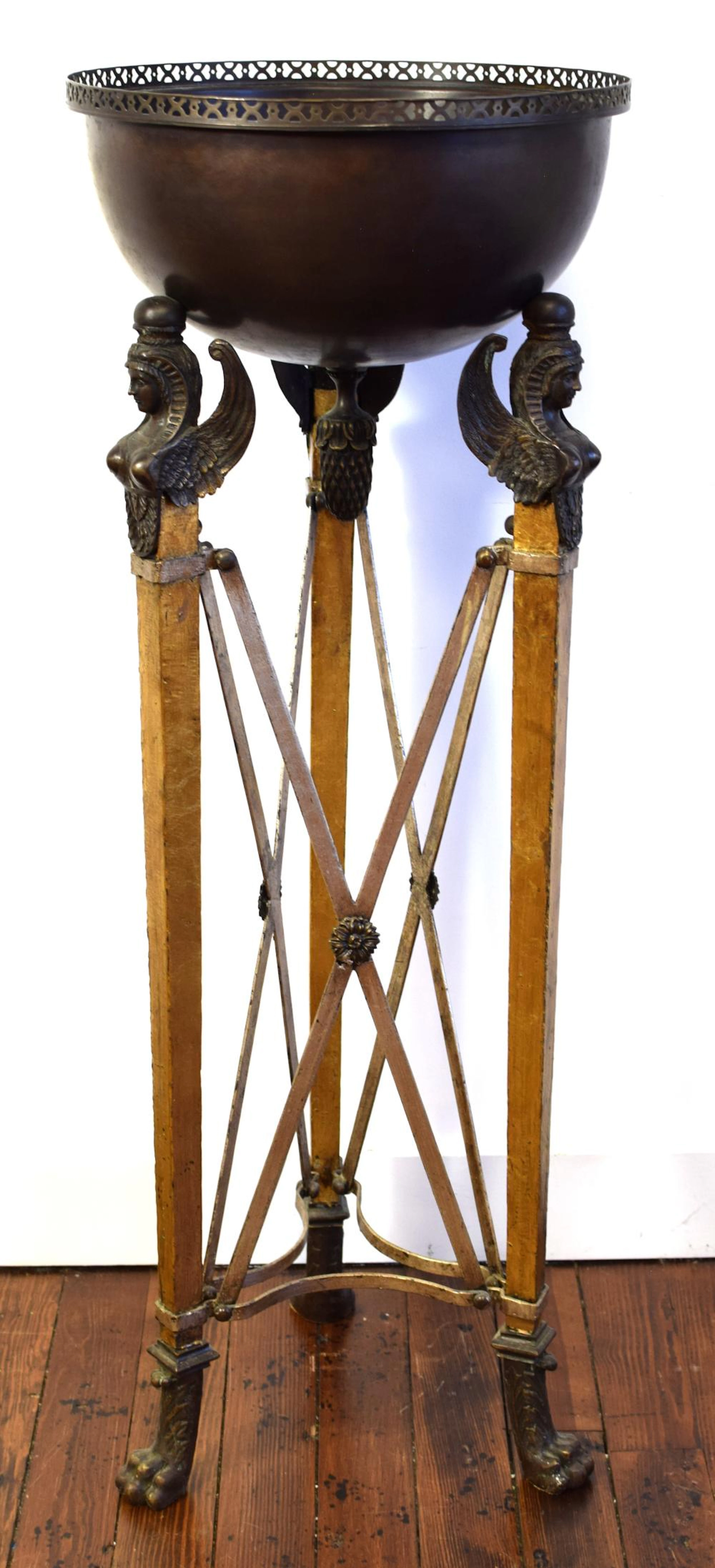EGYPTIAN REVIVAL BRONZE FIGURAL PLANTER