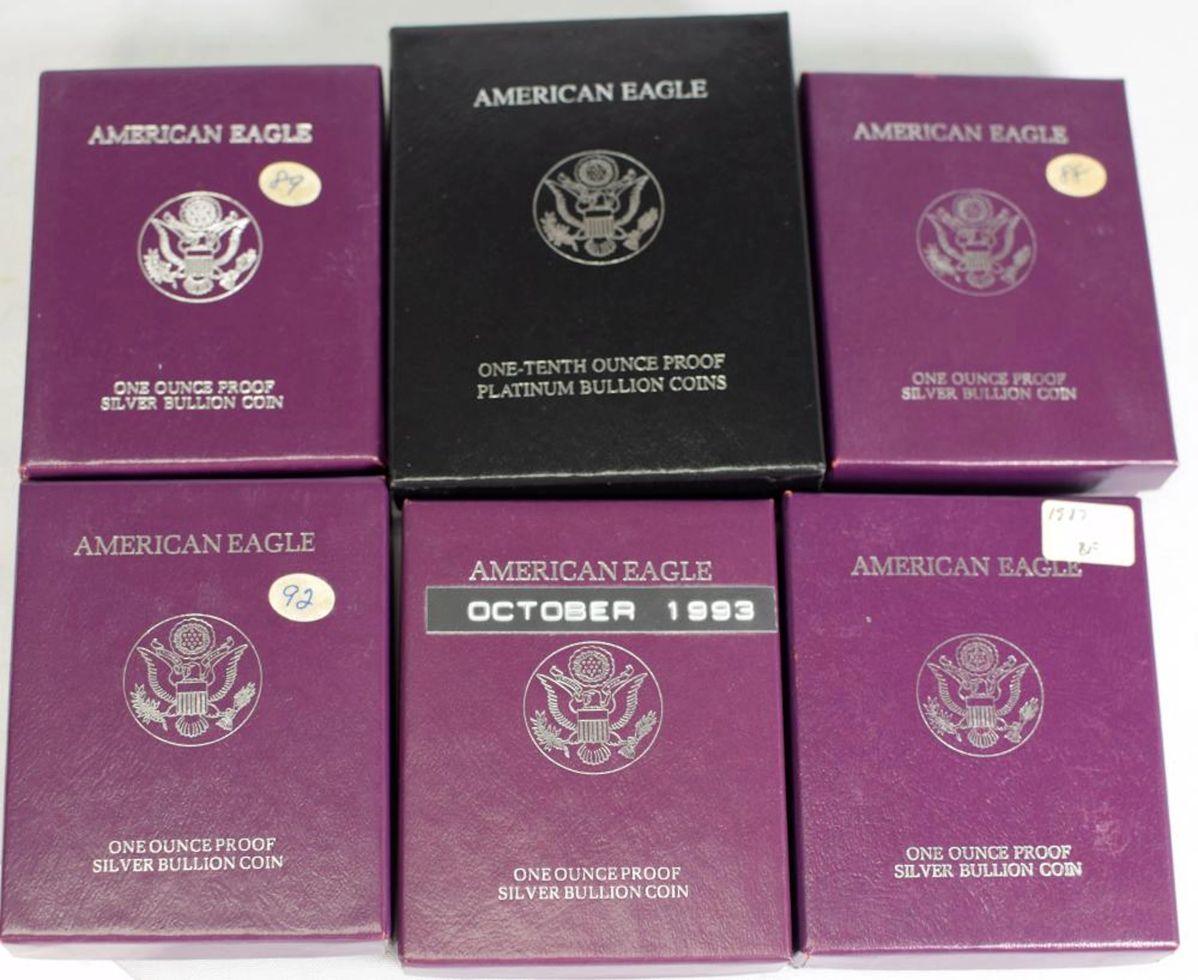 AMERICAN EAGLE 1/10 PLATINUM & 5 SILVER EAGLES