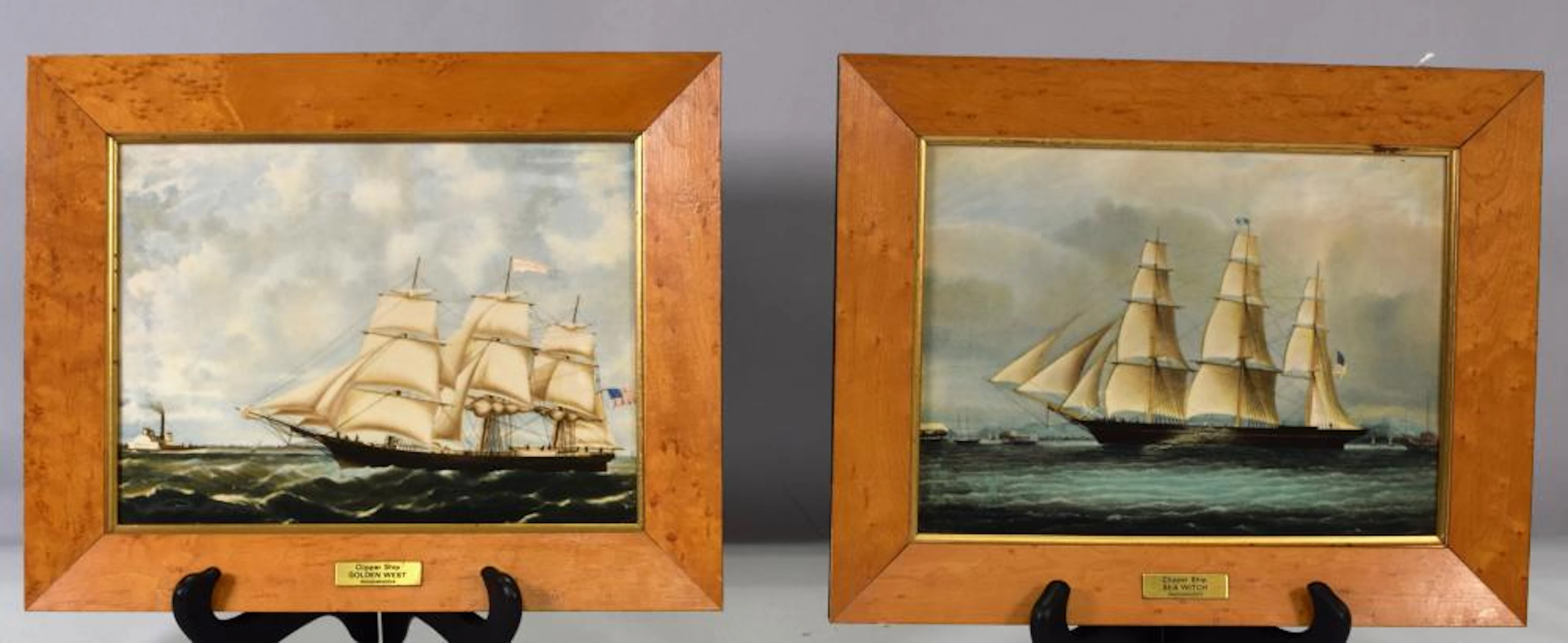 (on-2) WEDGWOOD PORCELAIN CLIPPER SHIP PLAQUES