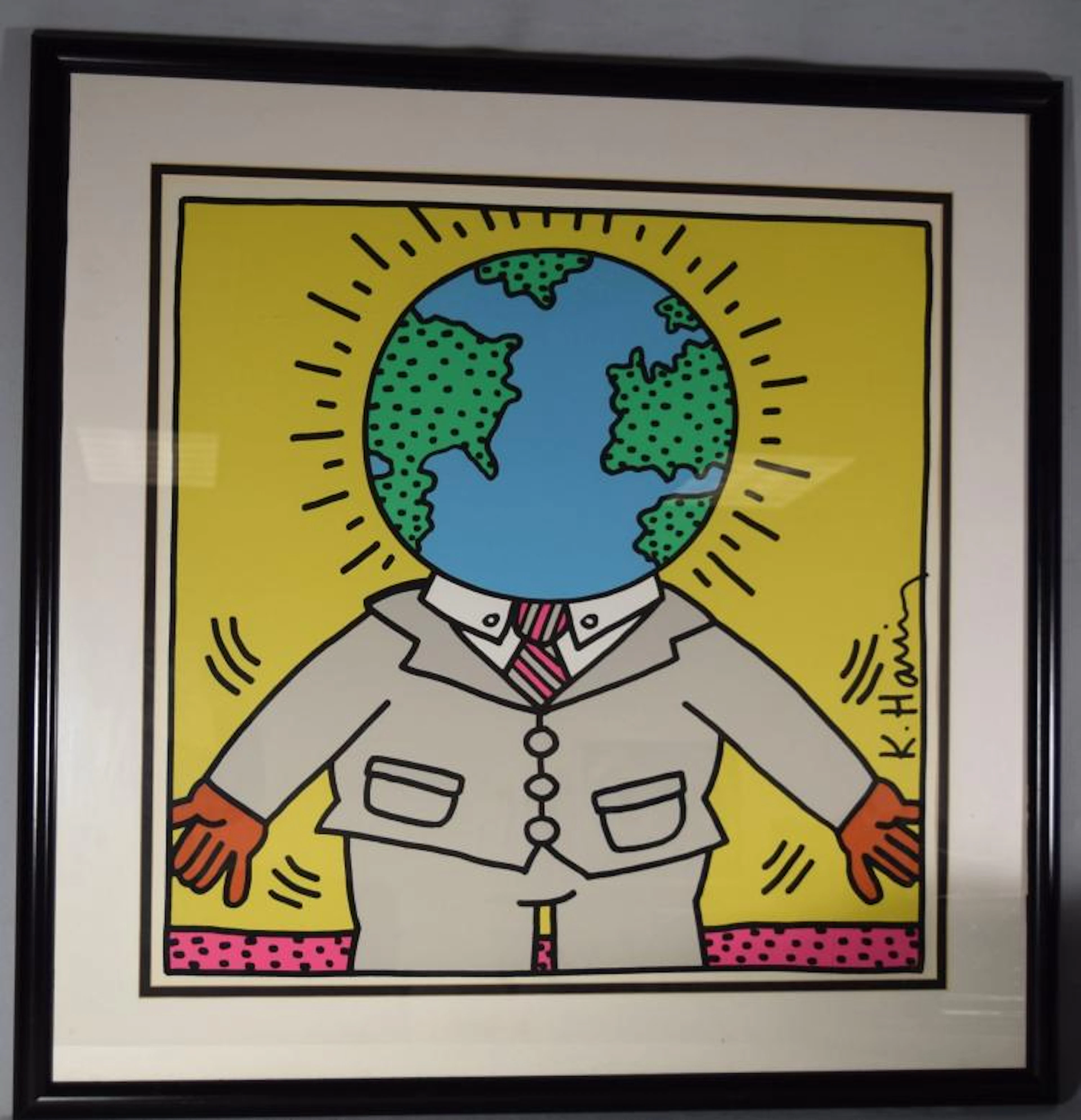 KEITH HARING SILKSCREEN "EARTHMAN":