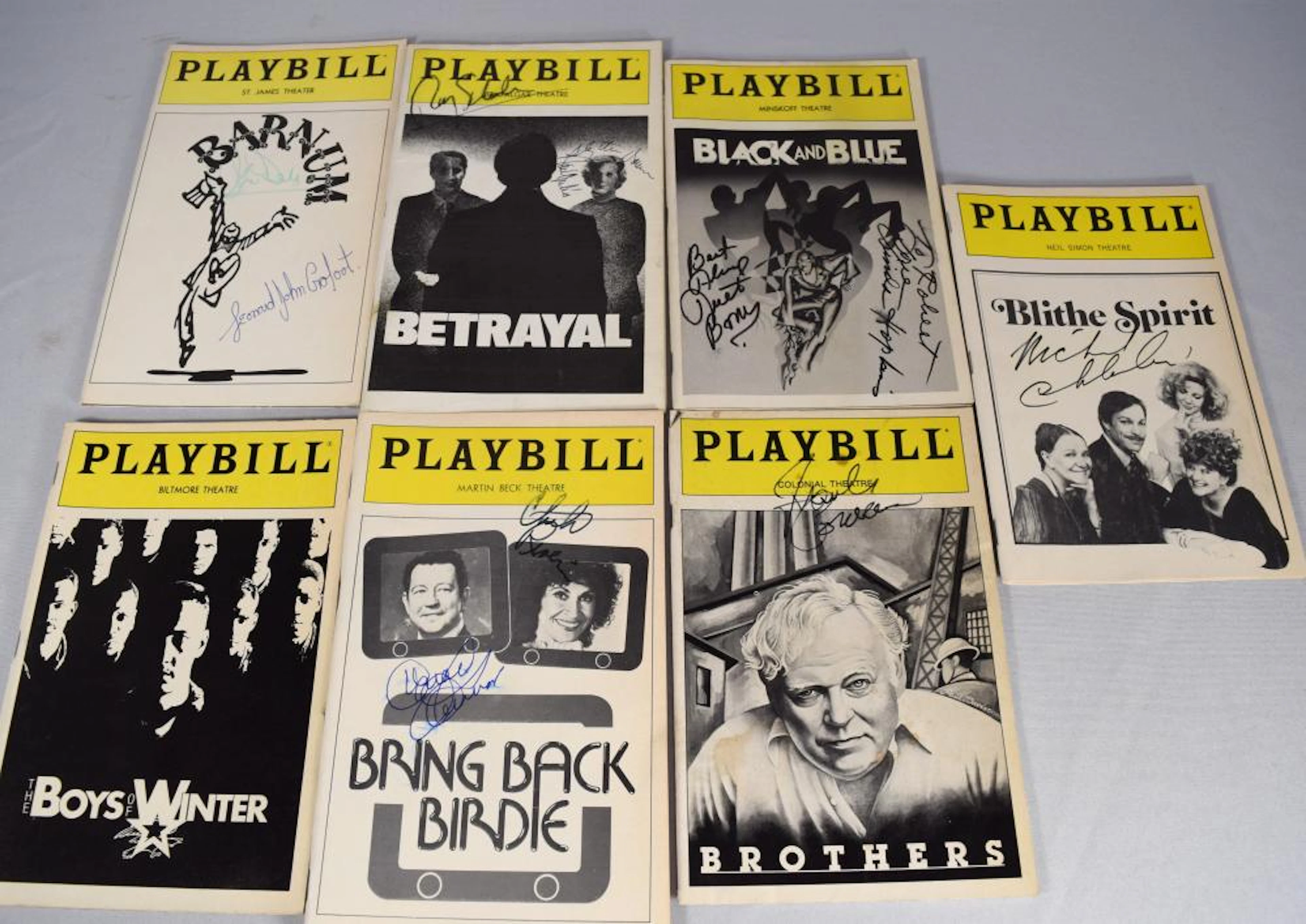 SEVEN ?B? AUTOGRAPH THEATER PLAYBILLS: