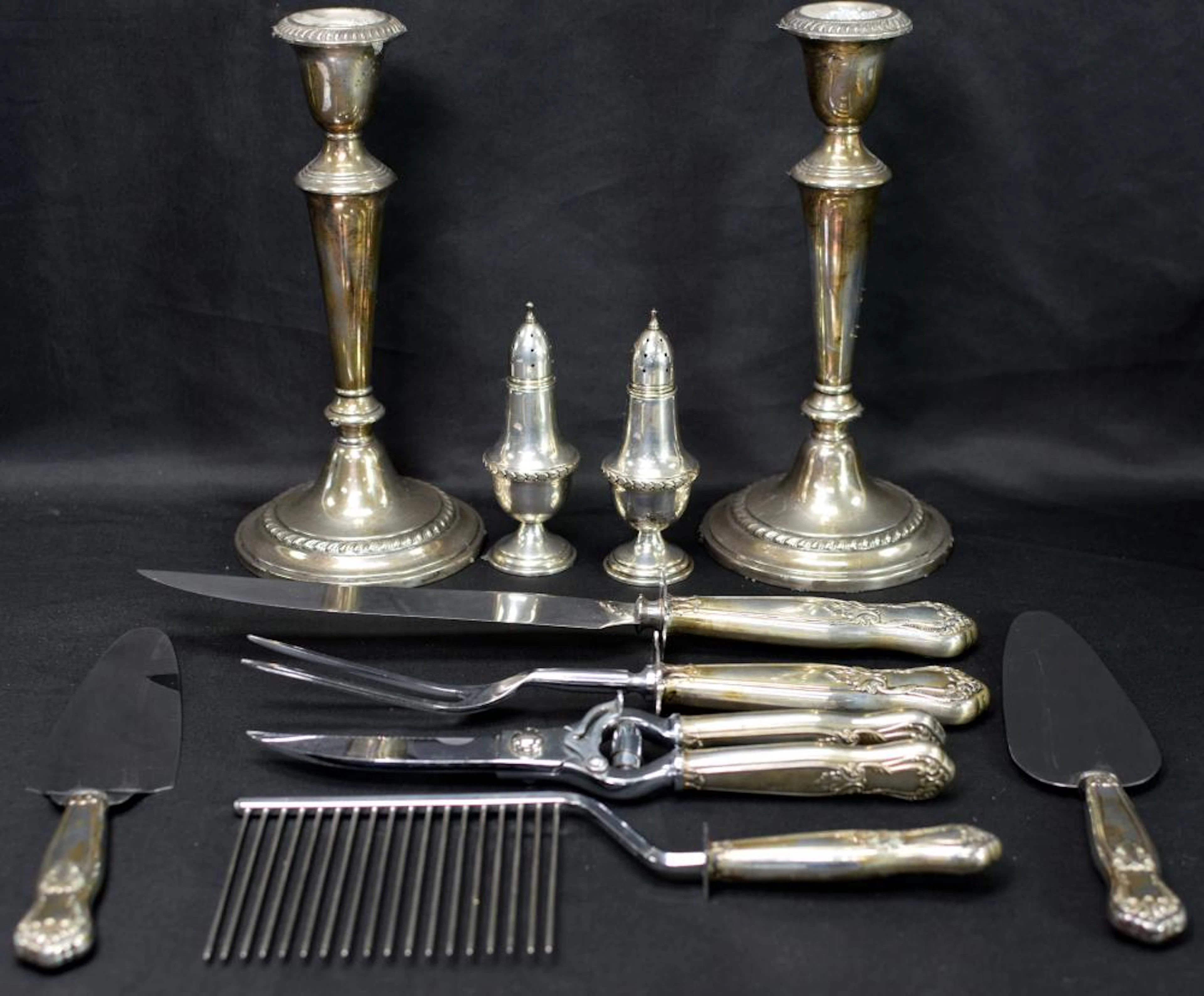 ASSEMBLED WEIGHTED STERLING SILVER ITEMS