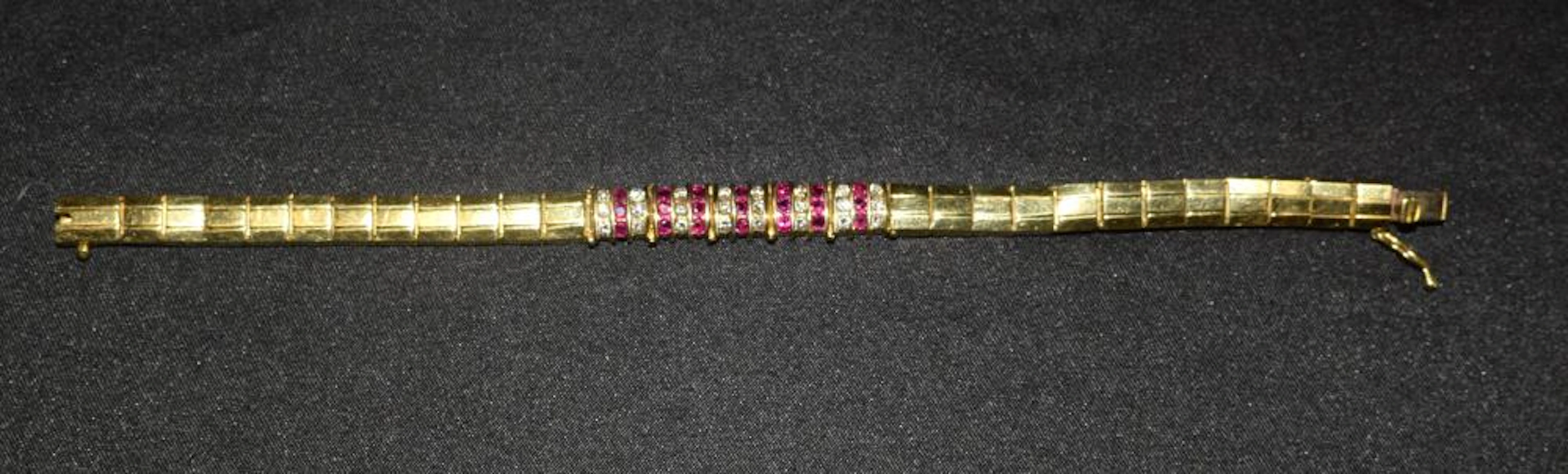 18K GOLD, RUBY & DIAMOND BRACELET/JEFF COOPER