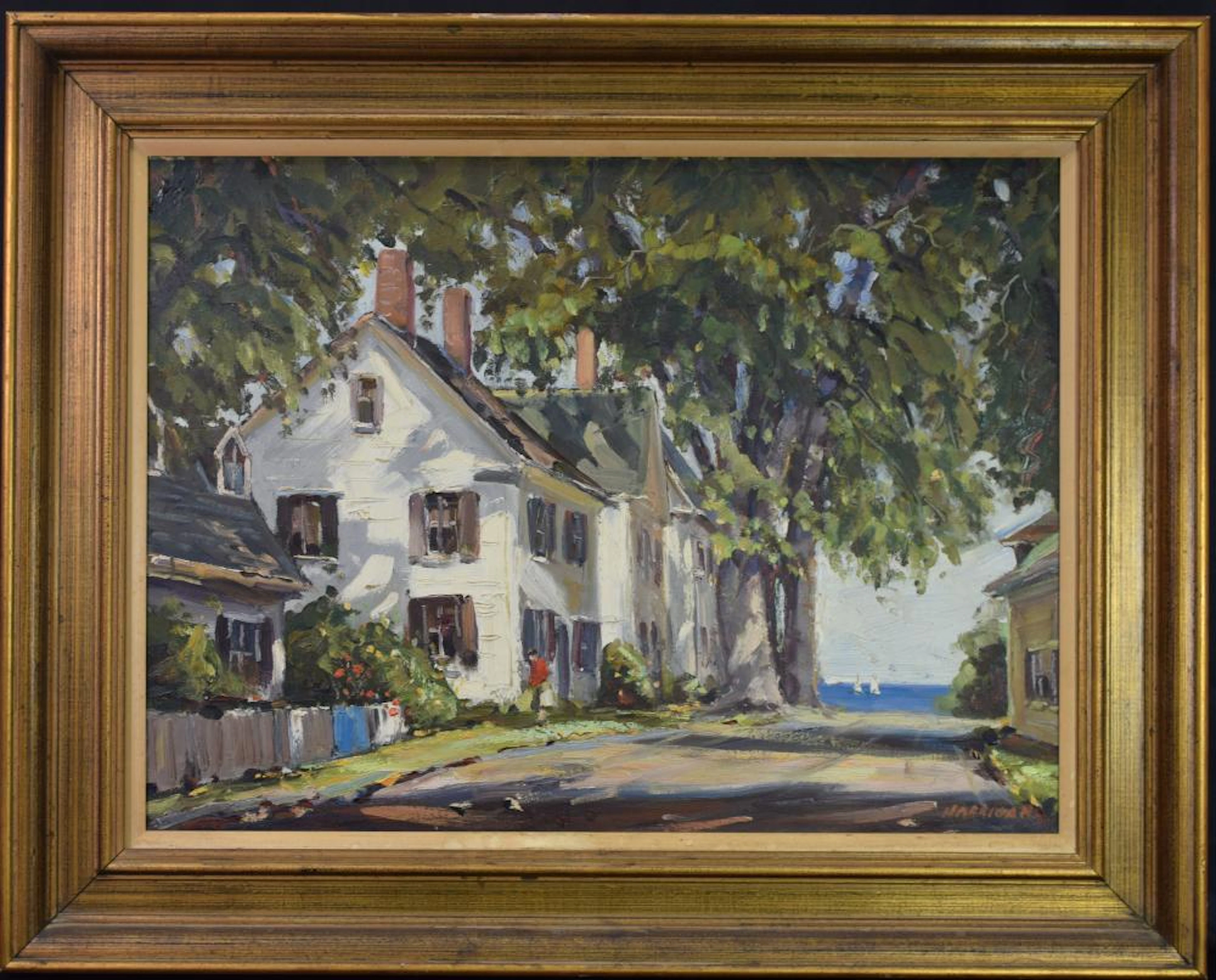 EDWARD H. HARRIGAN ROCKPORT OIL PAINTING