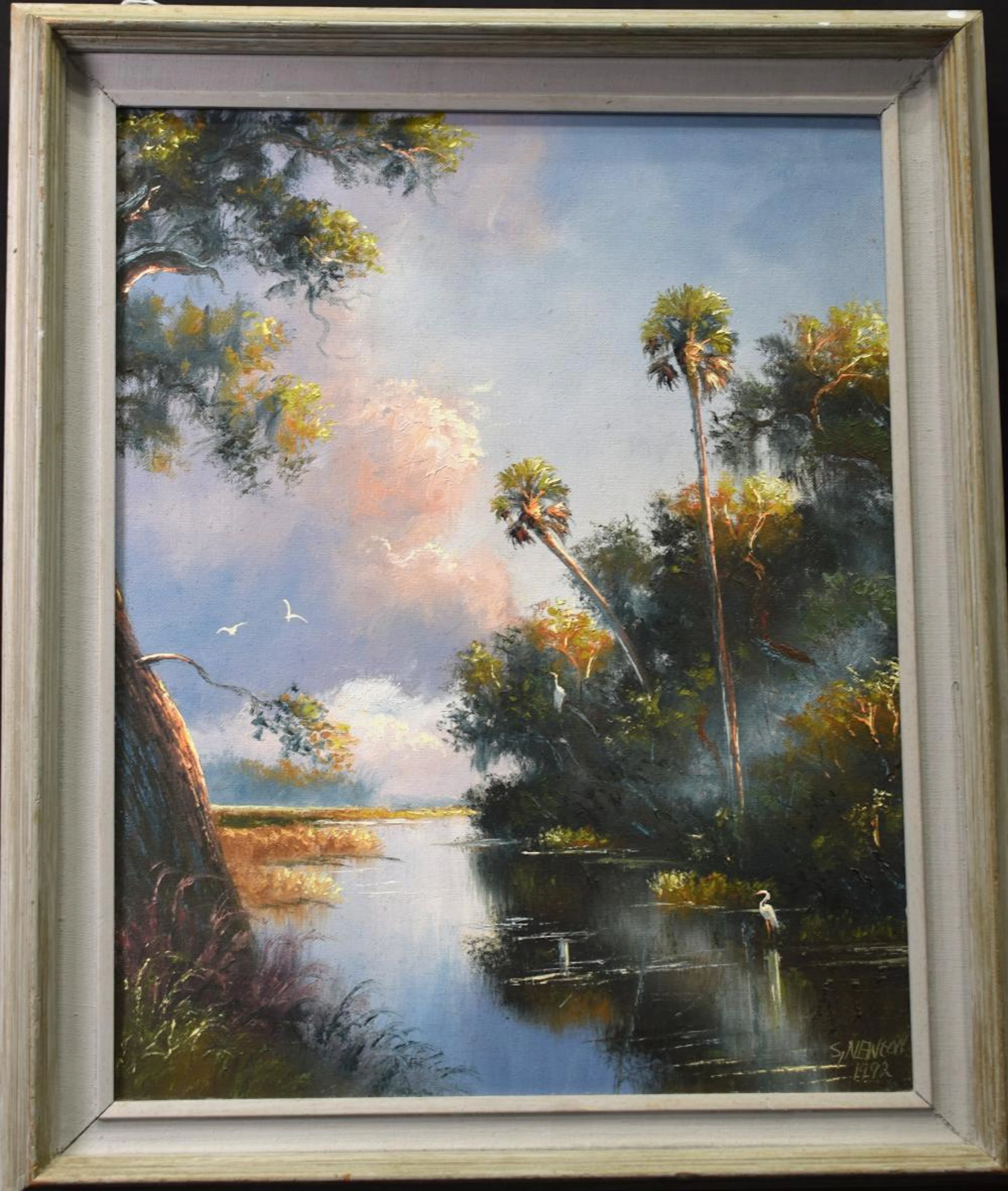 SAM NEWTON FLORIDA HIGHWAYMEN OIL ON BOARD