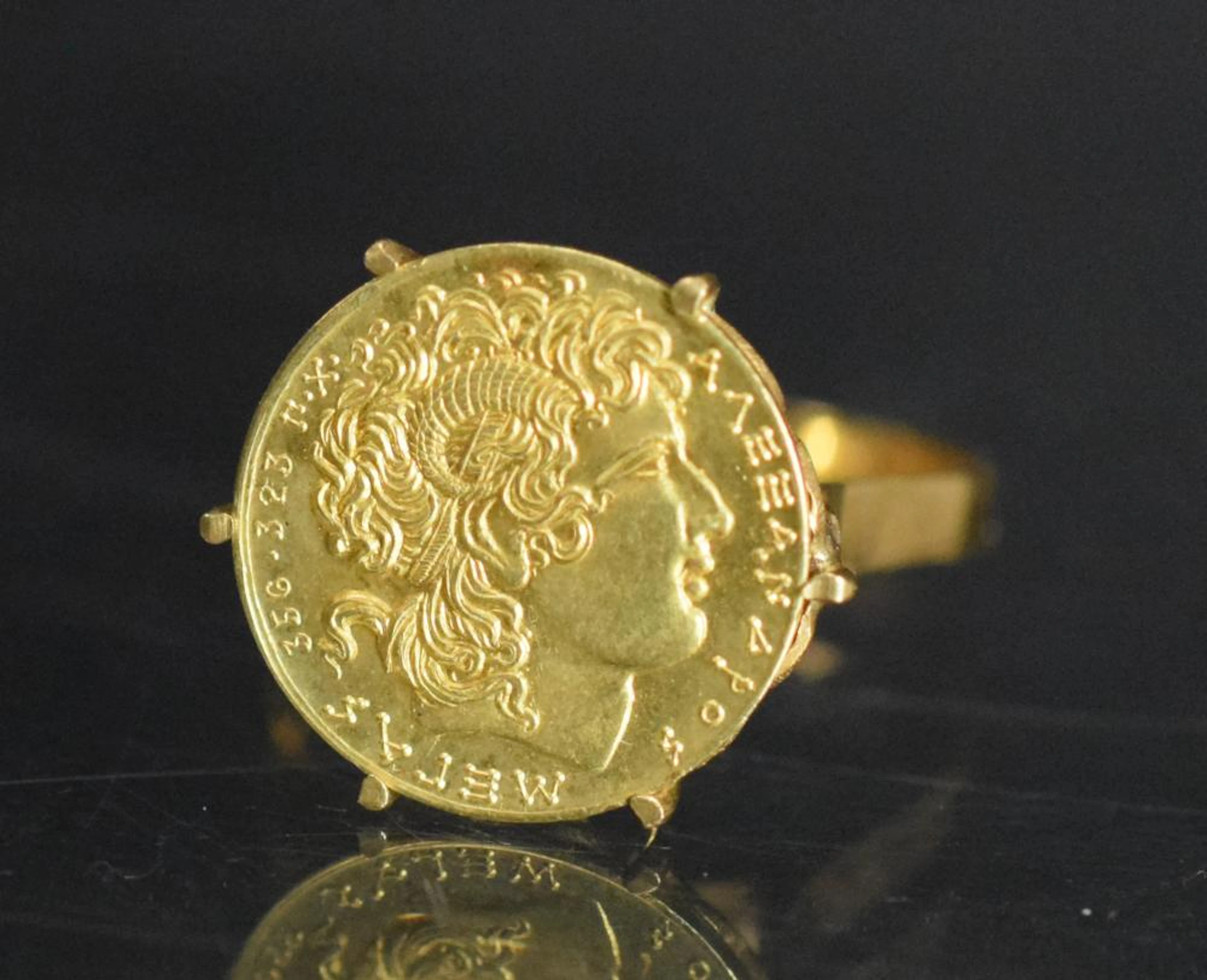 GREEK ANNAPOLIS GOLD COIN 18K RING