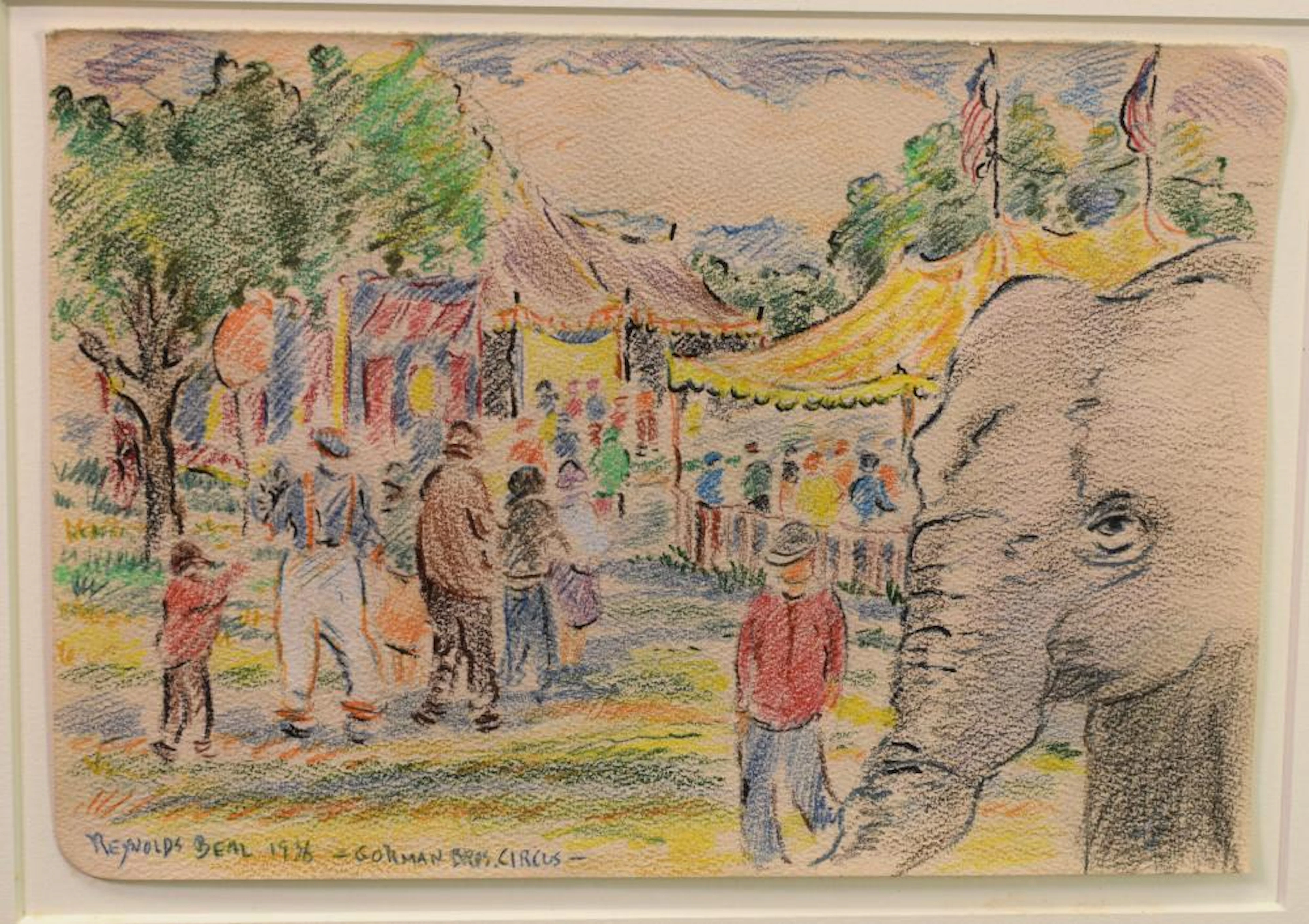 REYNOLDS BEAL GORMAN BROS. CIRCUS ELEPHANT DRAWING