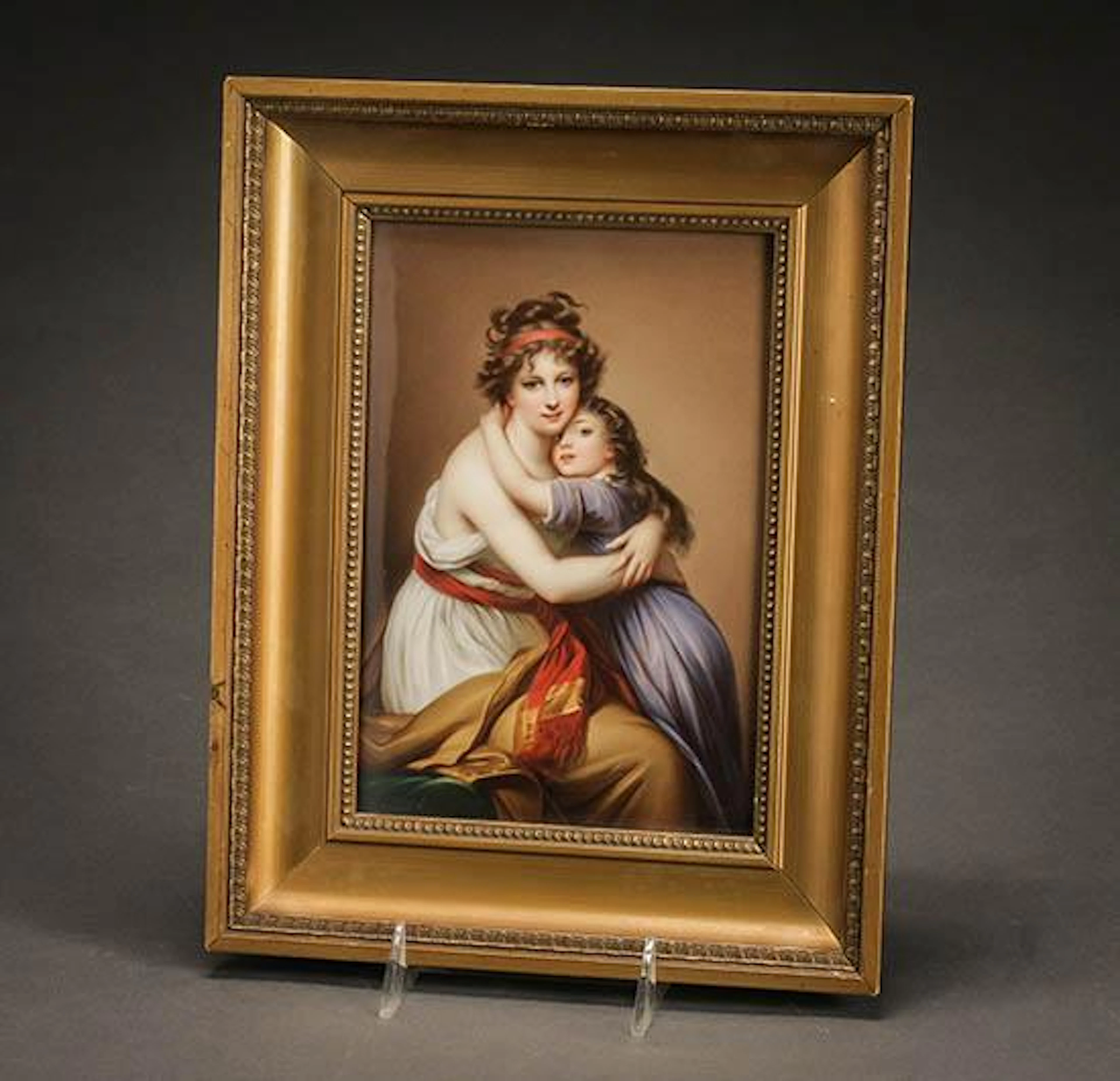 Berlin Porcelain Plaque of Madame Le Brun and Her Daughter KPM, Late