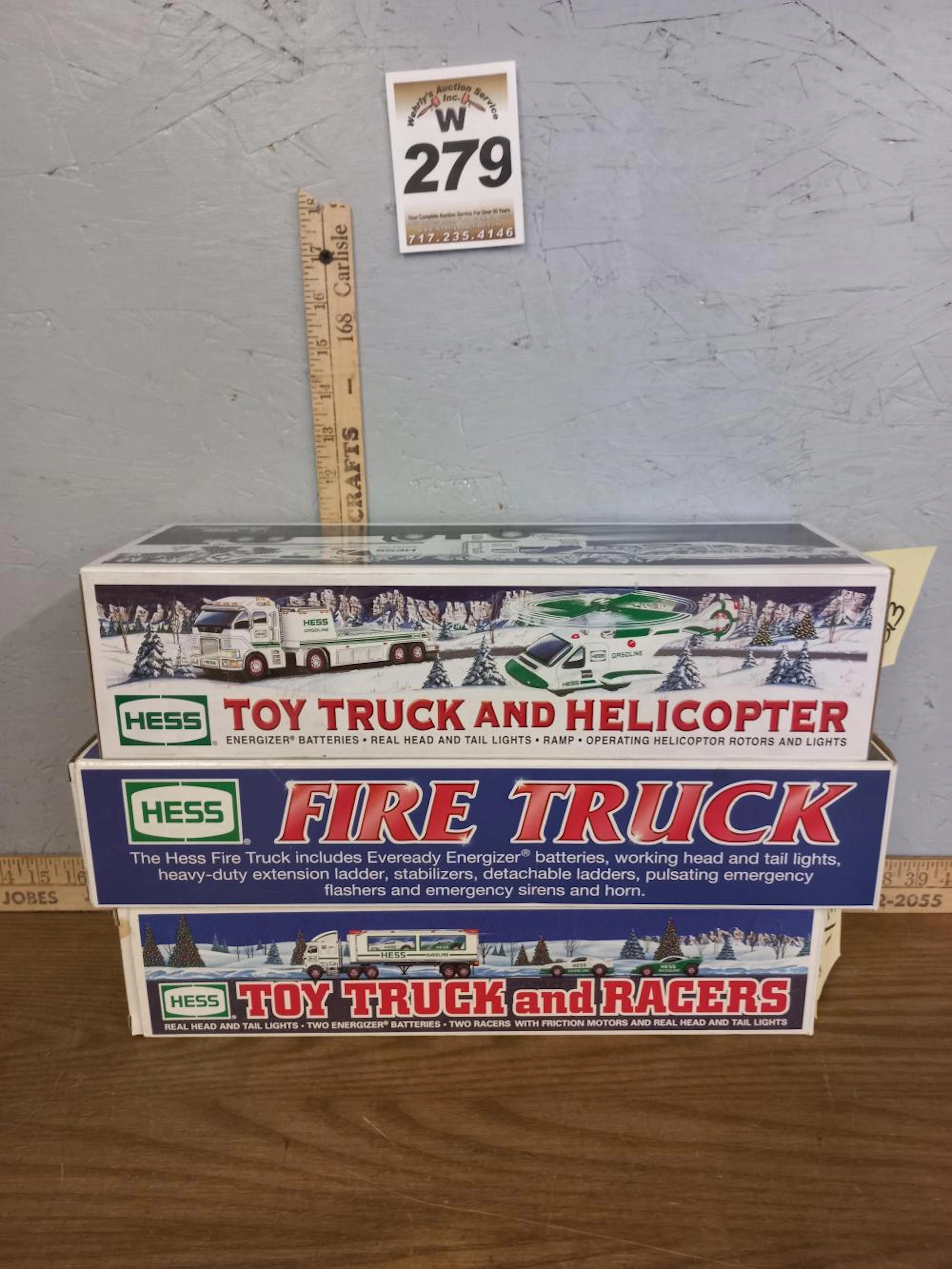 3 Hess Trucks, 1997 Toy Truck and Racers, 2000