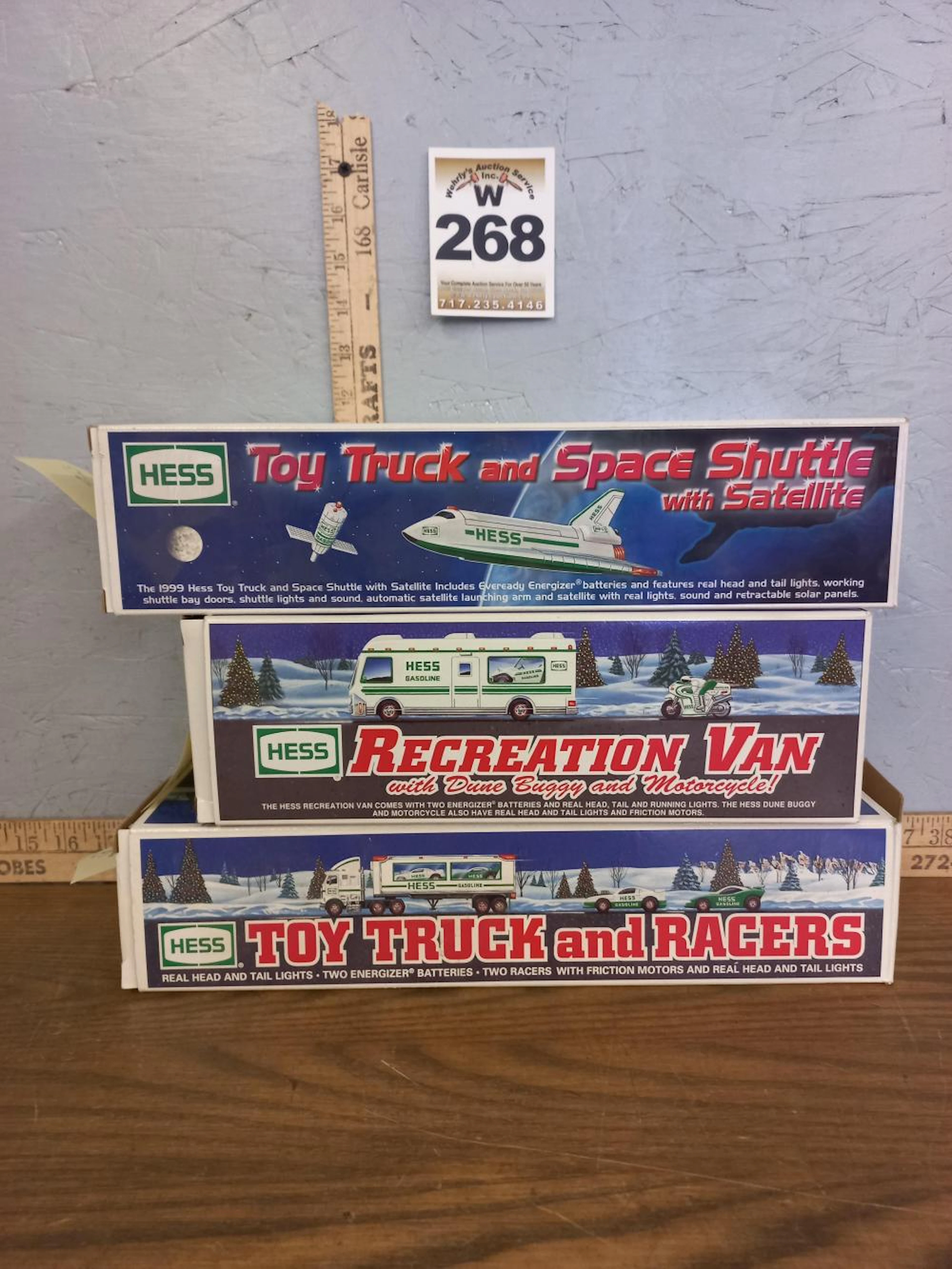3 Hess Trucks, 1997 Toy Truck and Racecar
