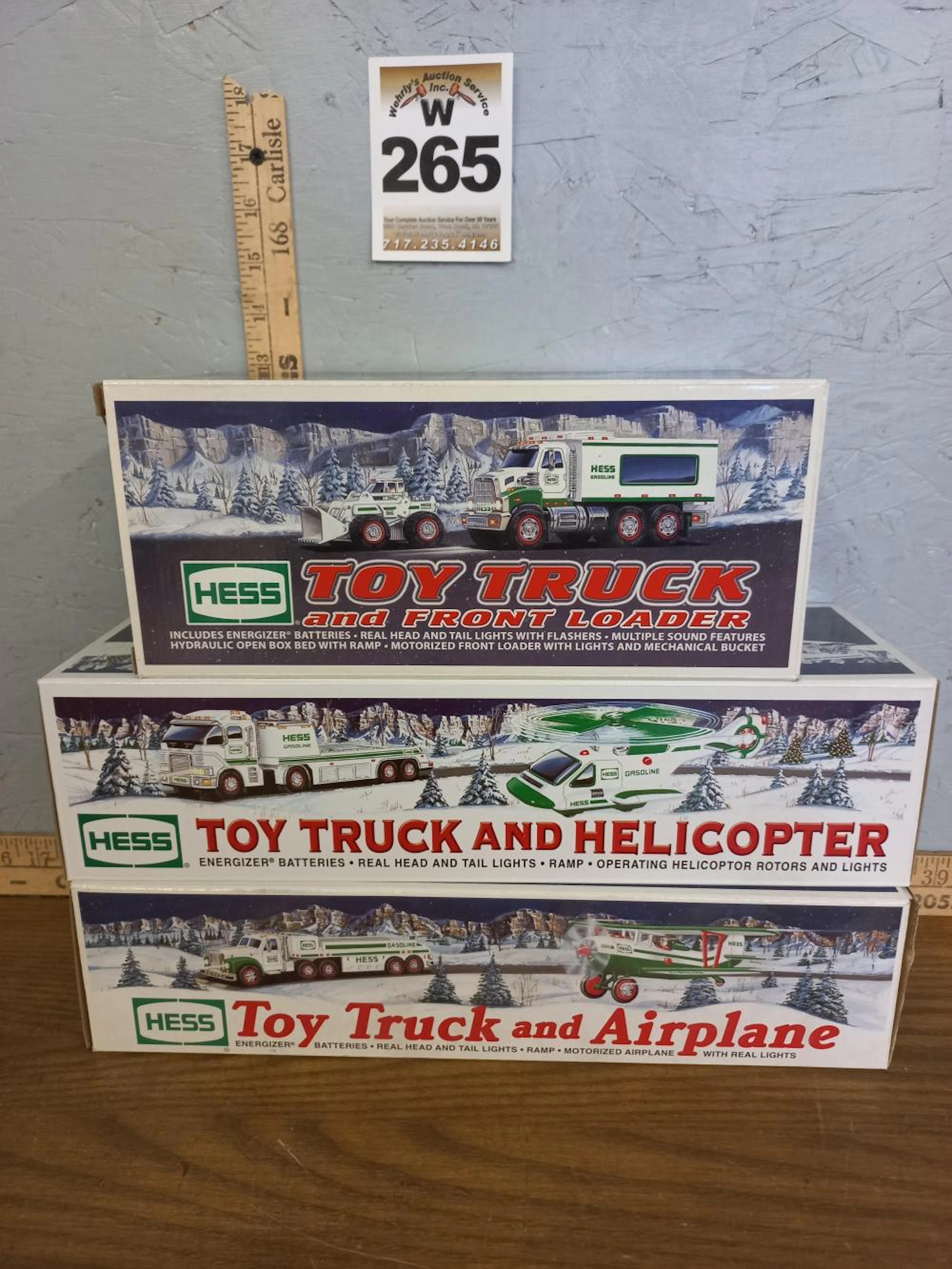 3 Hess Trucks, 2008 Toy Truck and Front Loader,