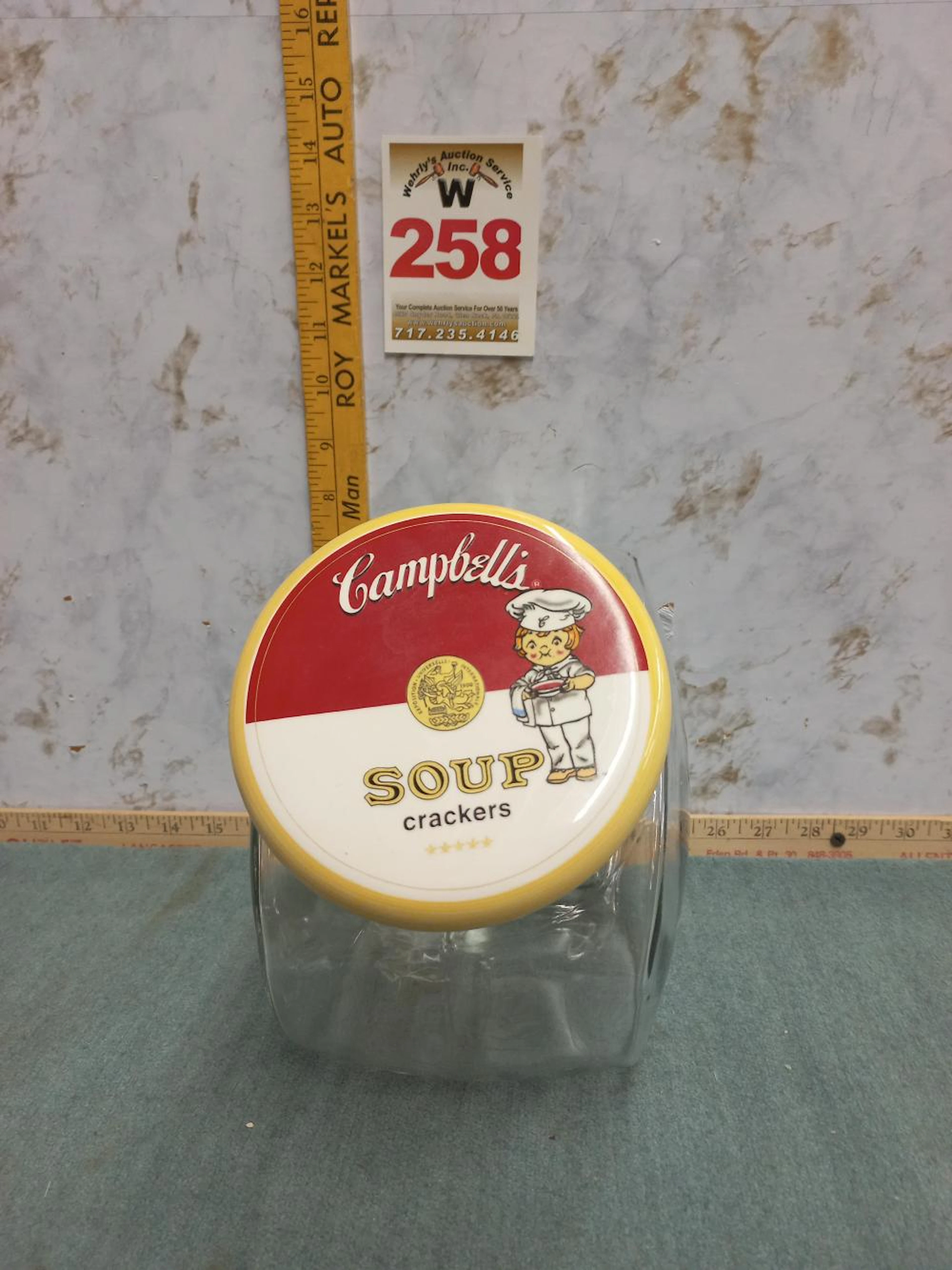 Glass Campbells Soup Cracker Jar