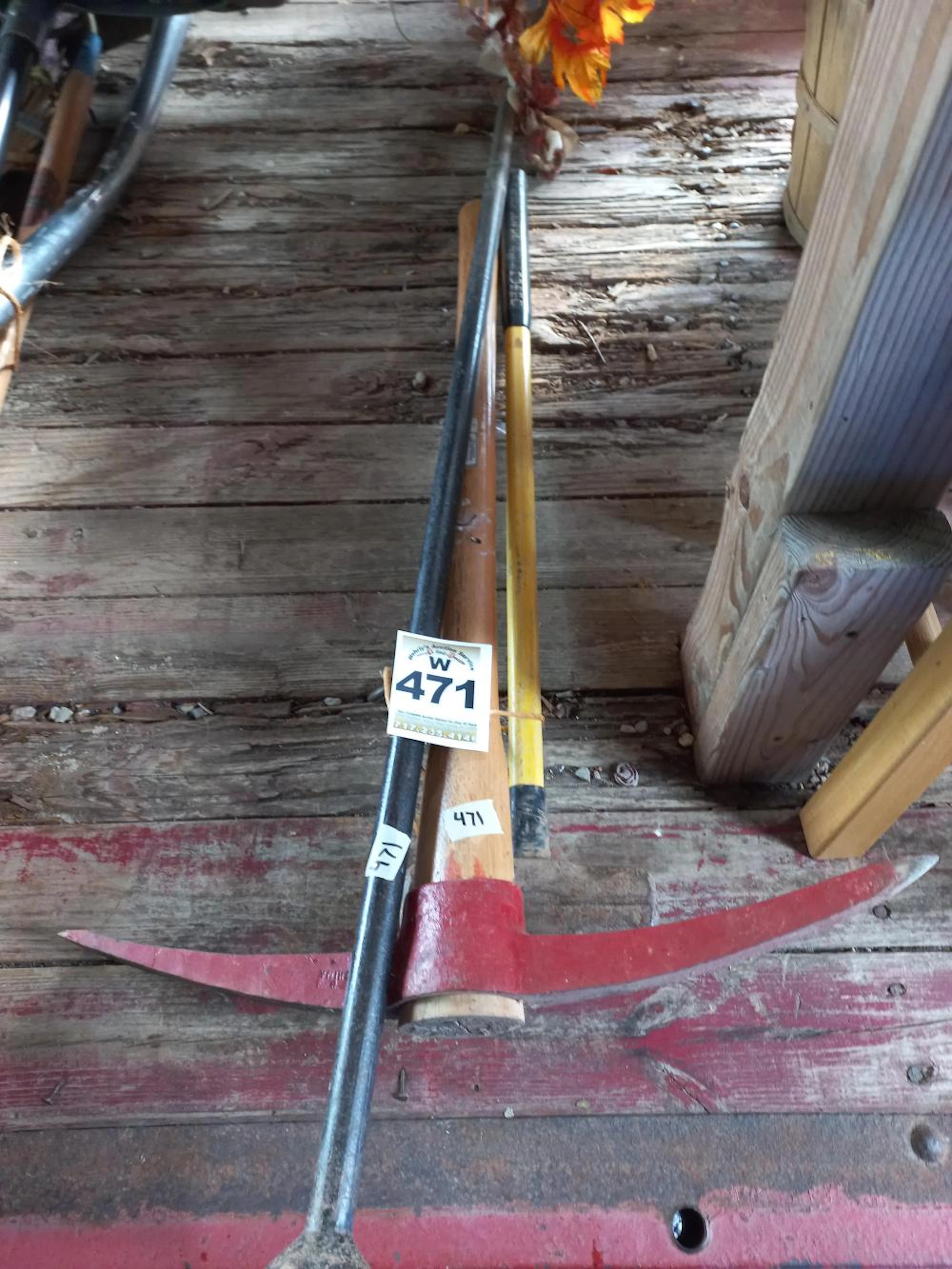 Pick, sledge hammer/pry bar
