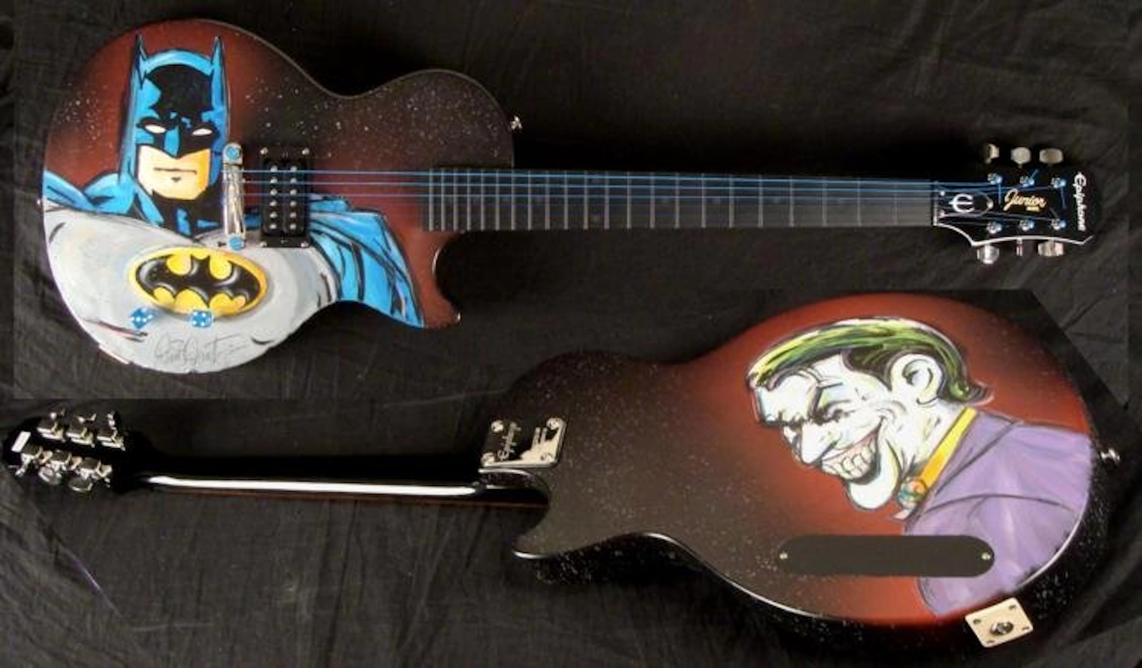 Duerrstein Orig Painted Batman / Joker Superhero Guitar