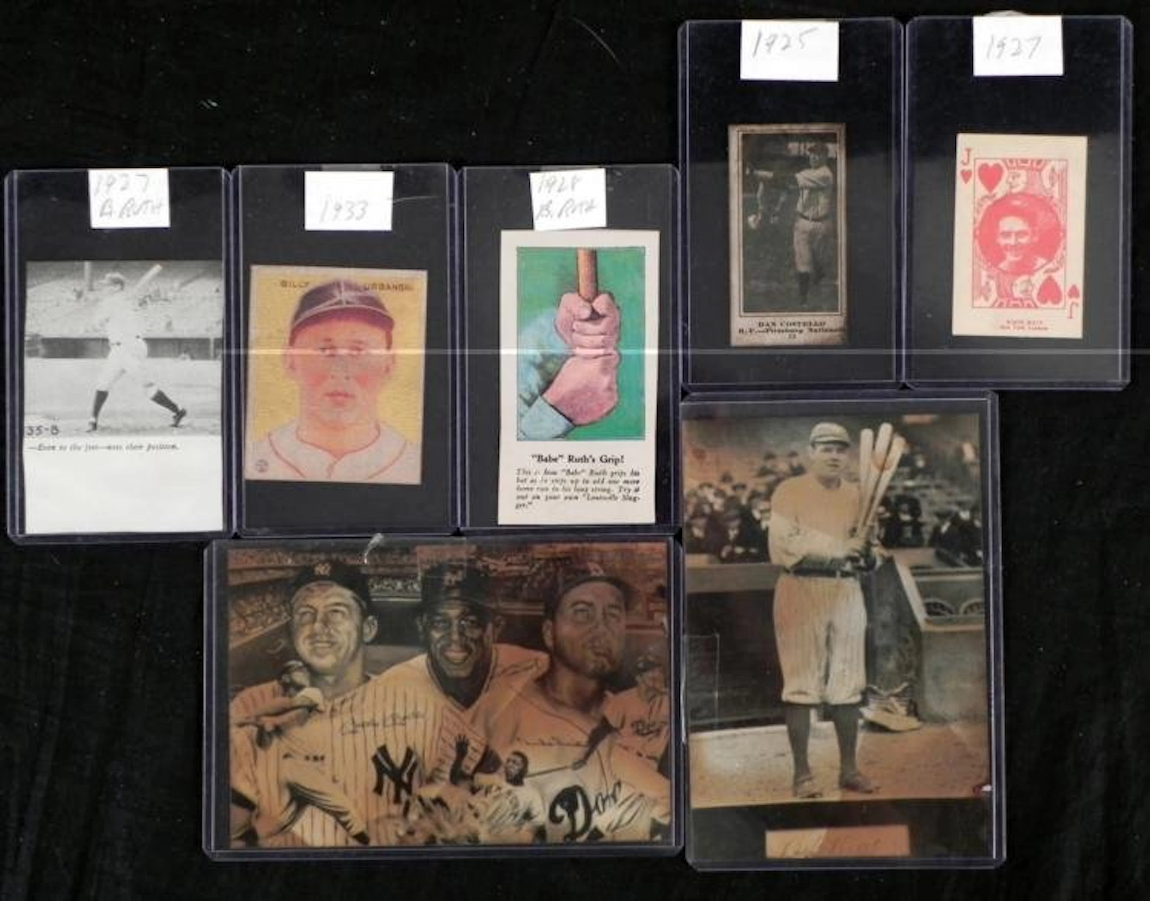 7 Vintage Baseball Memorabilia- Ruth Photos Cards